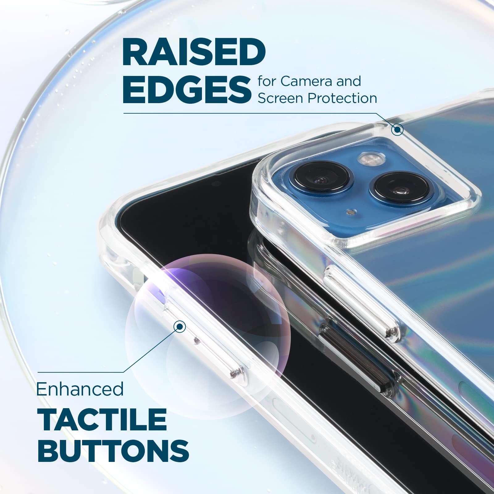 Case-Mate iPhone 13 Case - Iridescent Swirl, Impact Polymer, 10ft Drop Protection, Wireless Charging Compatible, Slim Design, CM046724