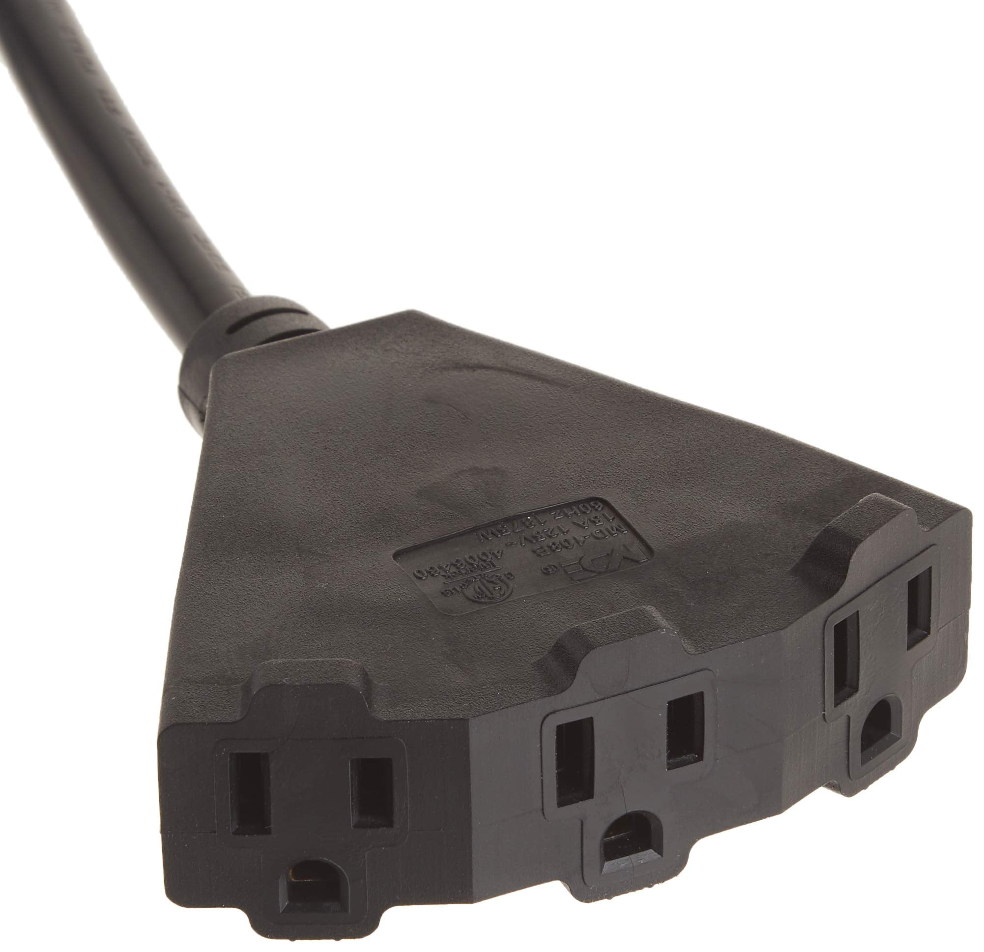 Stanley 30669 Pro Block 2 Grounded 3 Outlet Outdoor Extension Cord, 2 Feet, Black