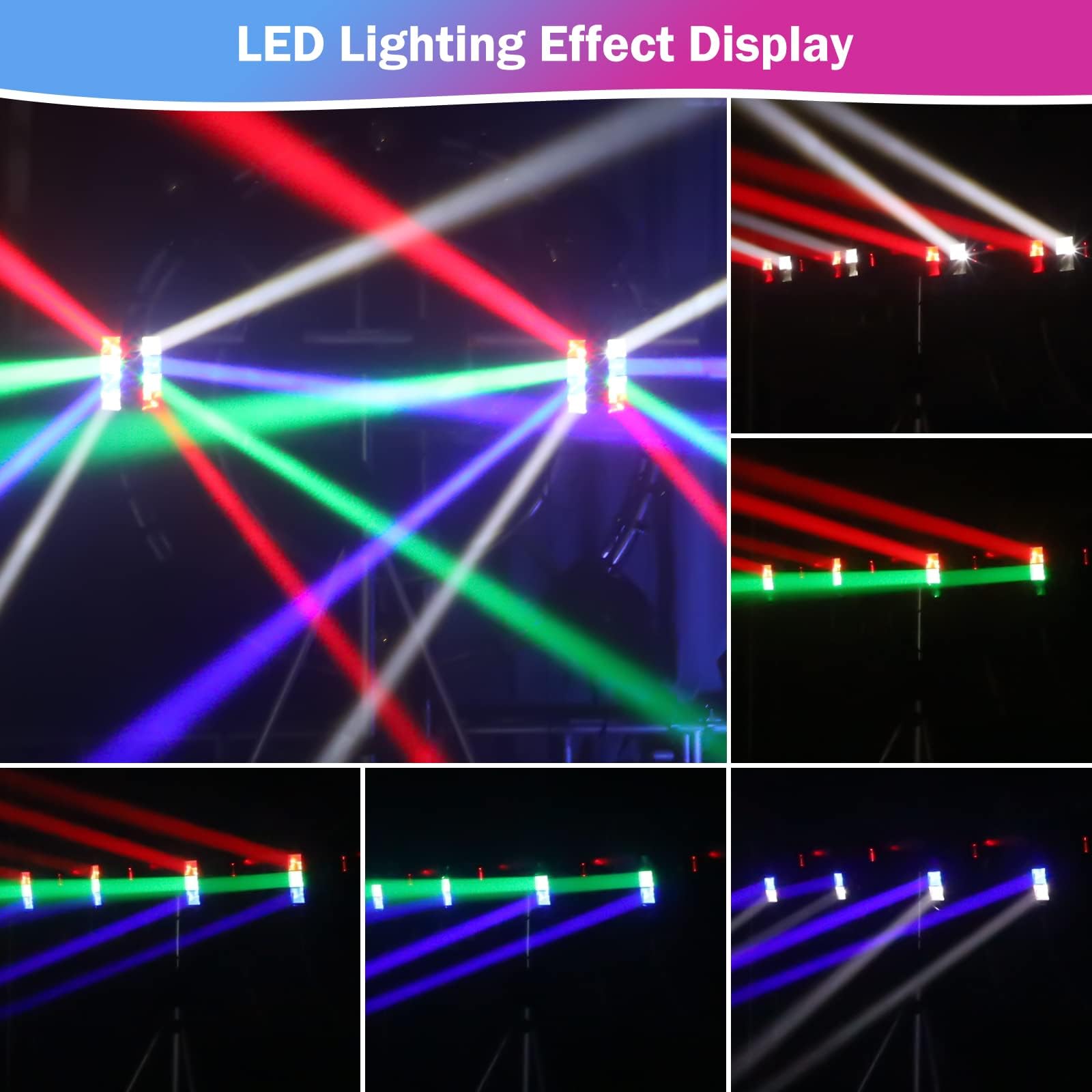 Betopper Stage Light, Moving Head Dj Light For Parties, Rgbw 8X3W Spider Led Light, Sound Activated & Dmx 512 Control For Party,