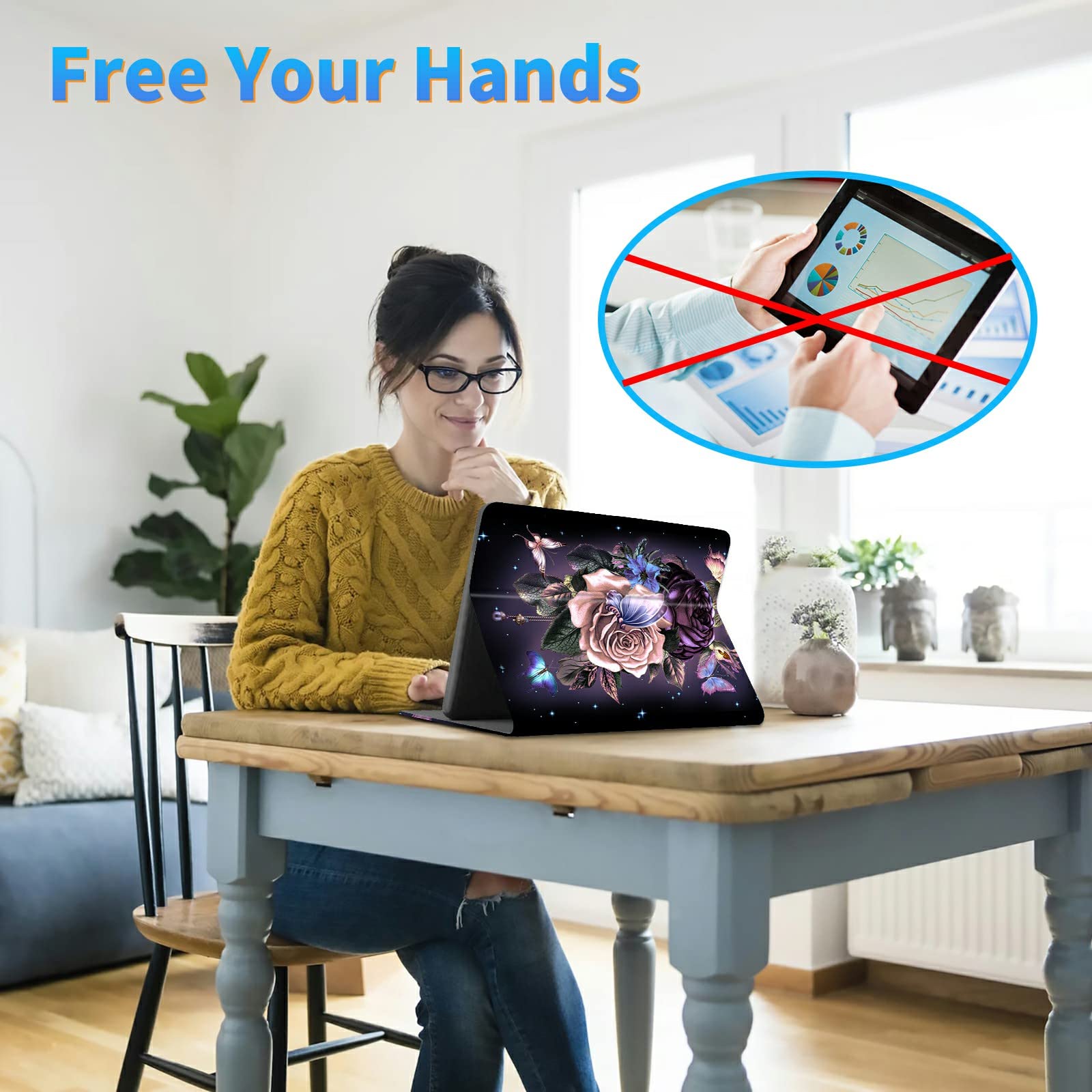 For Samsung Tab A 8.4 Tablet Case Sm T307, Galaxy Tab A 8.4 Case 2020, Slim Adjustable Stand Back Shell Protection Smart Cover F