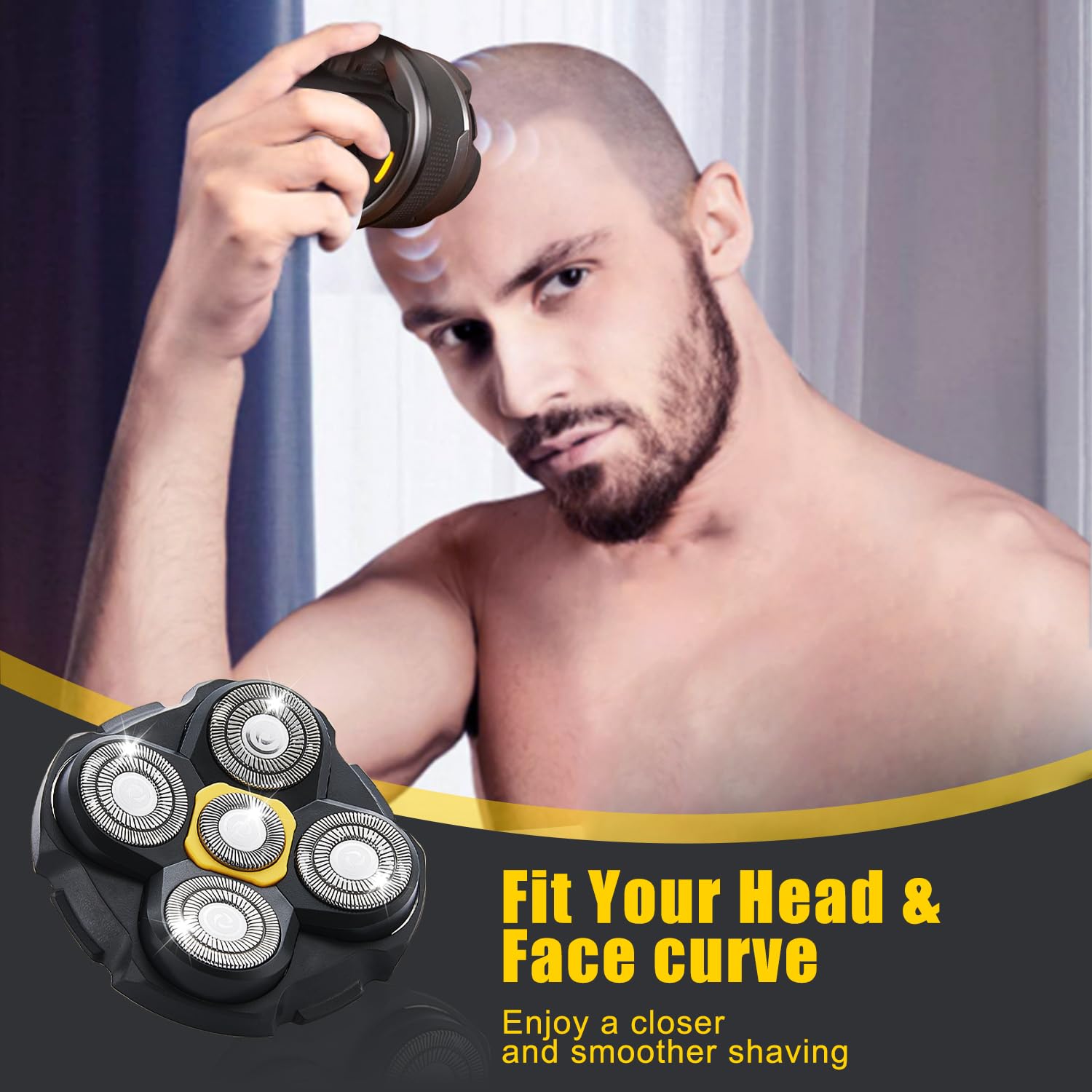 Shaver Replacement Heads Compatible With Microtouch Titanium Head Shaver, For Bald Men 4 Pack