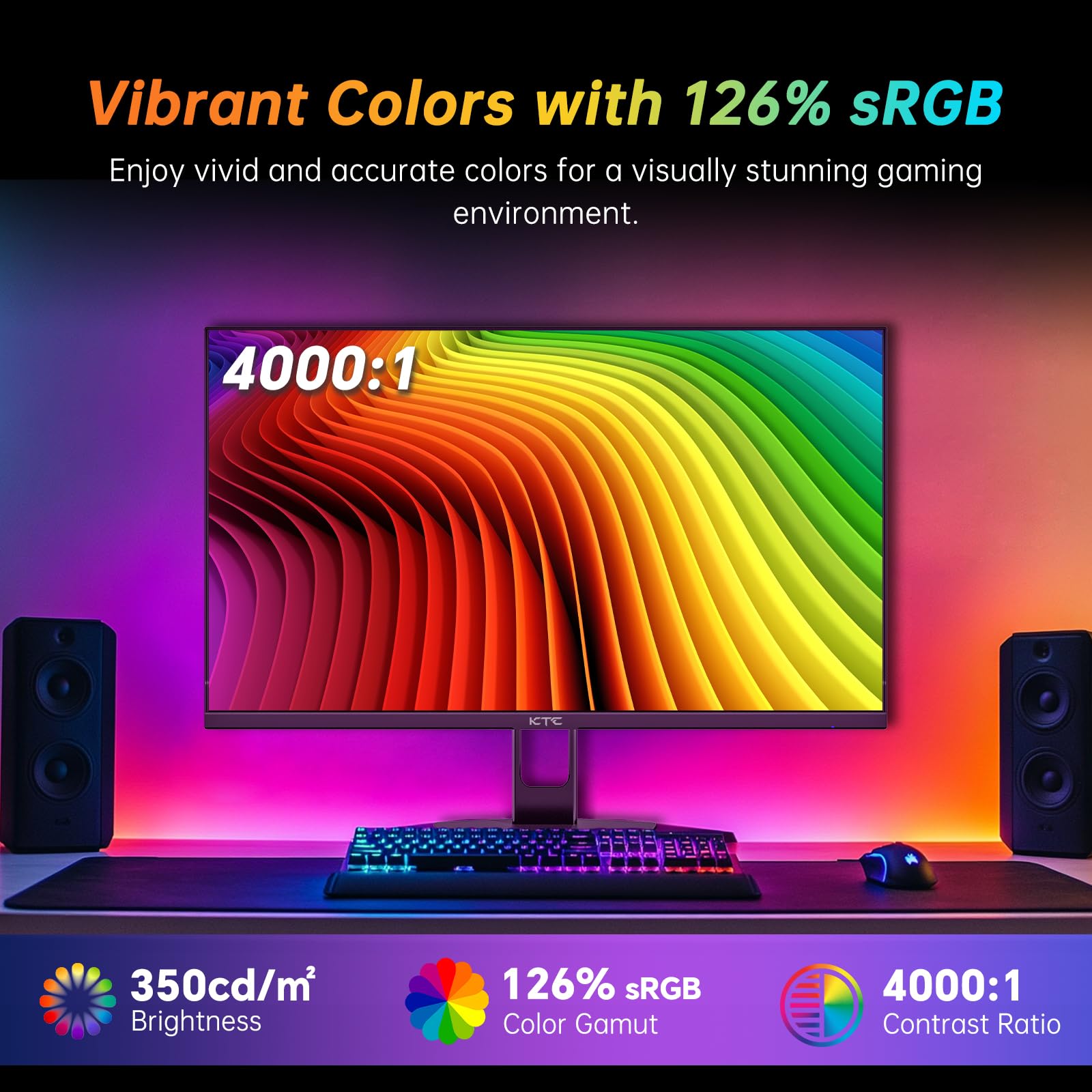 KTC 24 Inch Gaming Monitor - Thumbnail 3