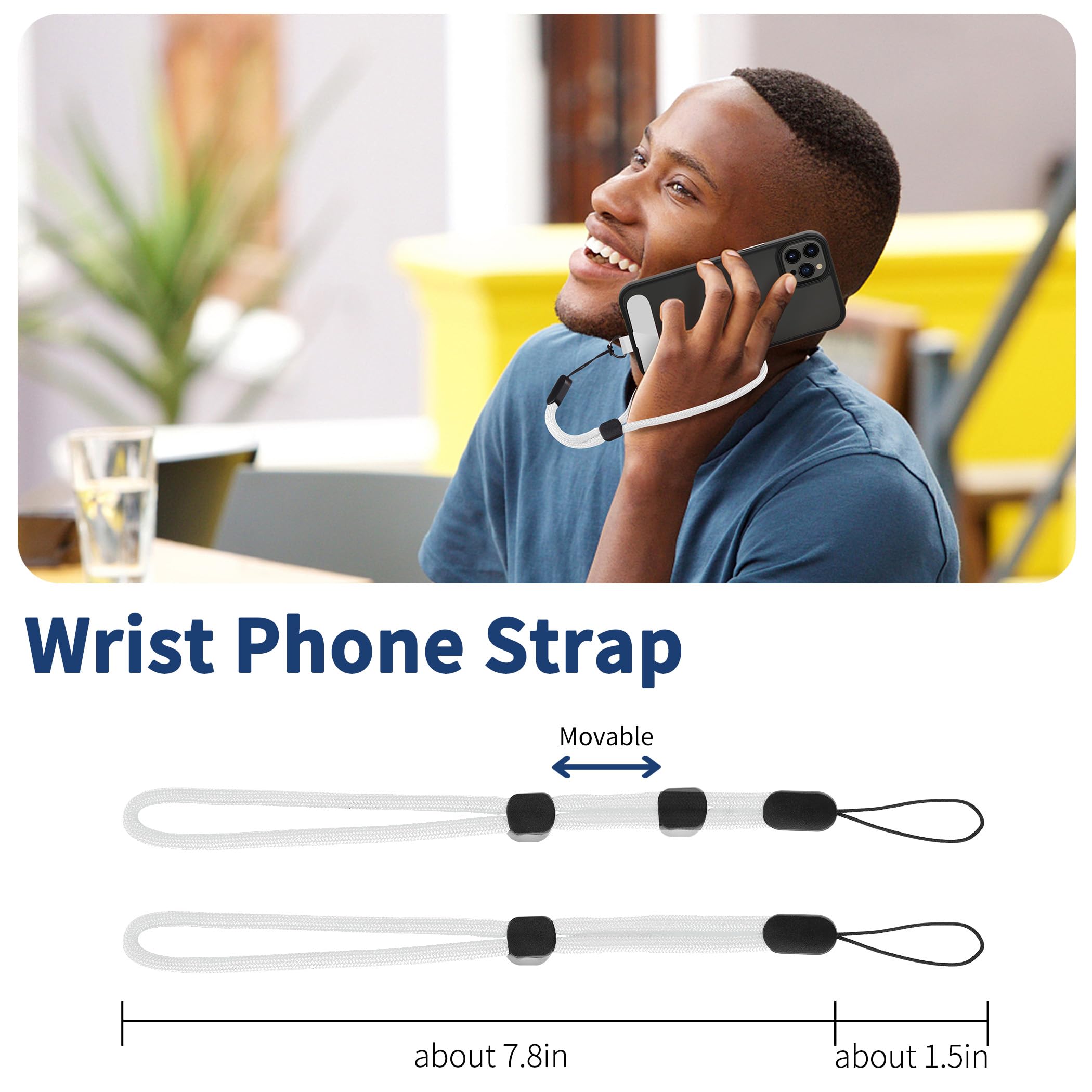 Cacoe Phone Lanyard 2 Pack 1   Adjustable Neck Strap,1   Wrist Strap,4   Pads,Universal Crossbody Cell Phone Lanyards,Multifucti