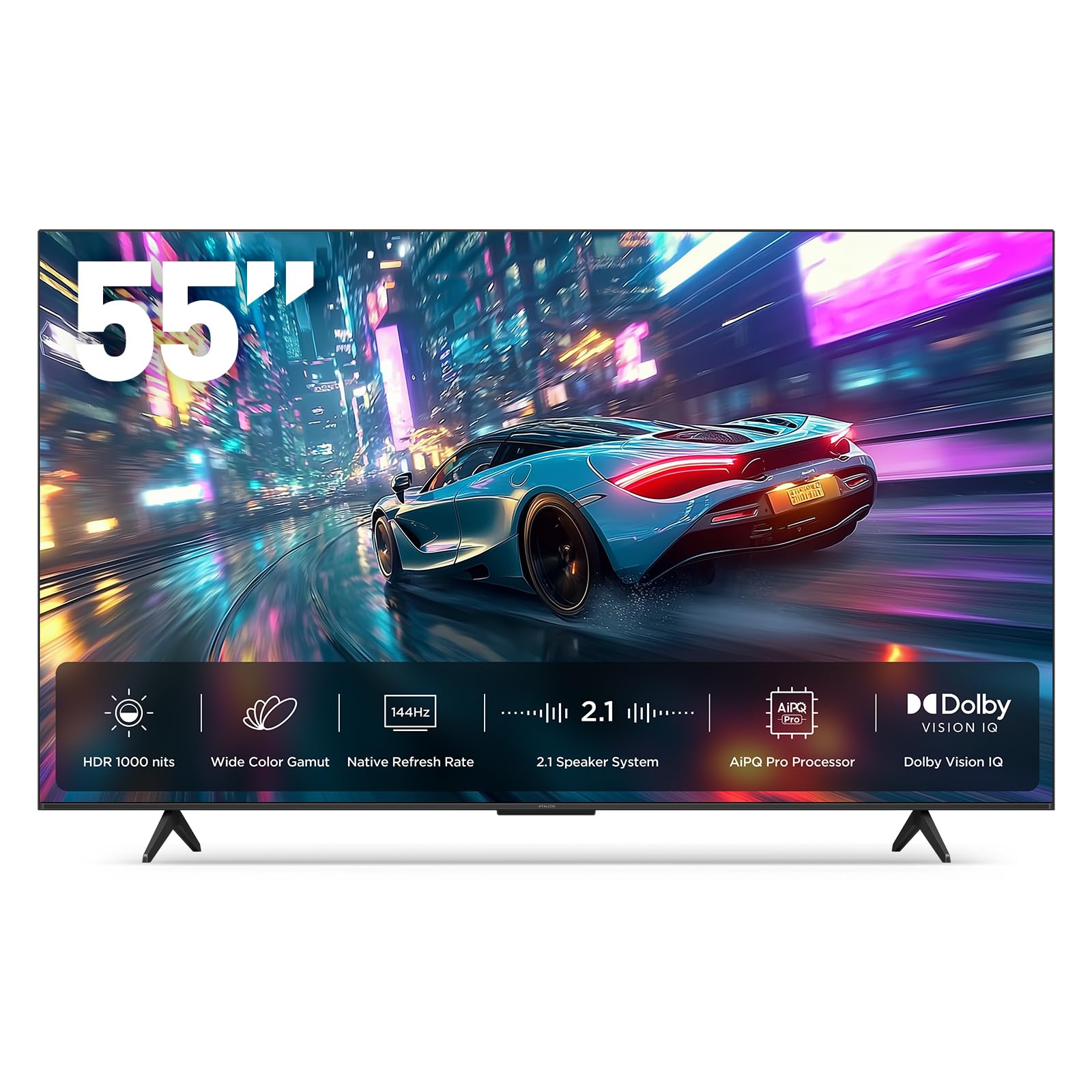 iFFALCON 55-Inch Class U85 Series QD-Mini LED 4K UHD Google Smart TV - QLED, HDR 1000 nits, 6000:1 Contrast, 144Hz Game Mode Pro