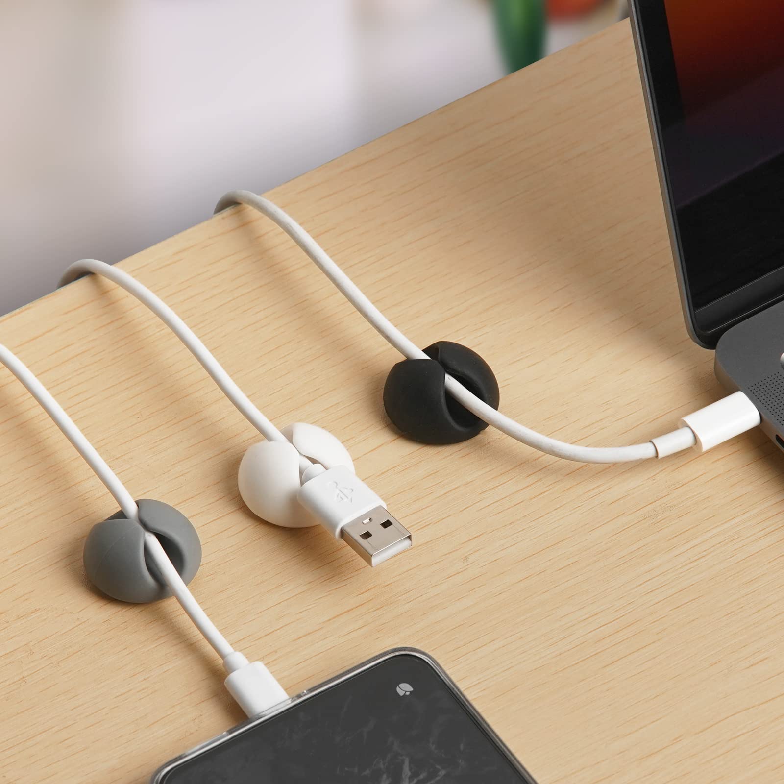Tifanso Cable Clips Cord Holder   6Pcs Cable Wire Organizer, Adhesive Cord Holder For Desk, Cord Clips, Cord Cable Clip, Cable H