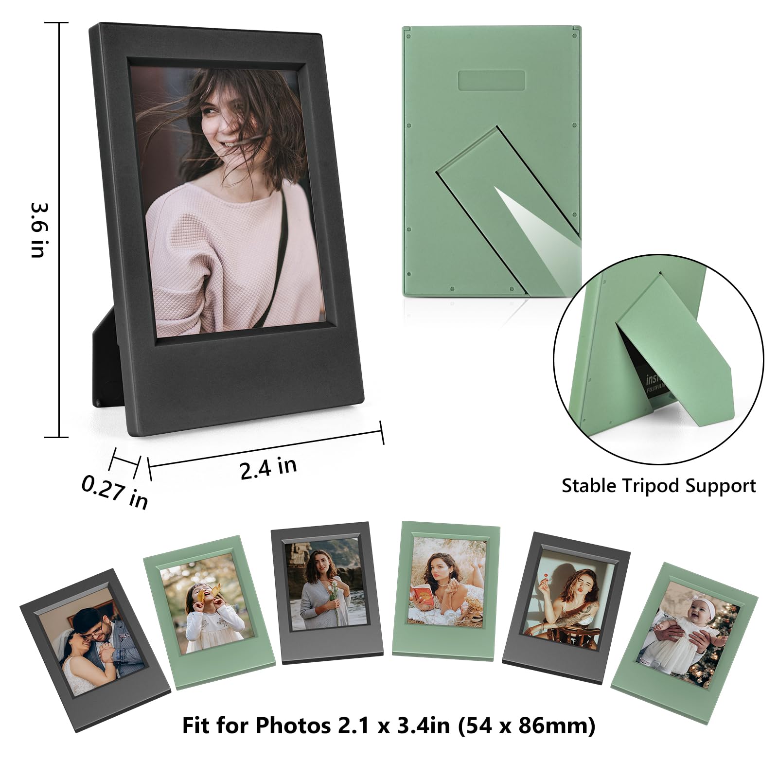 Hiyqin 2X3 Mini Photo Frames With Clear Protective Film   8 Pack Mini Frames Compatible With Fujifilm Instax/Polaroid 2X3 Film