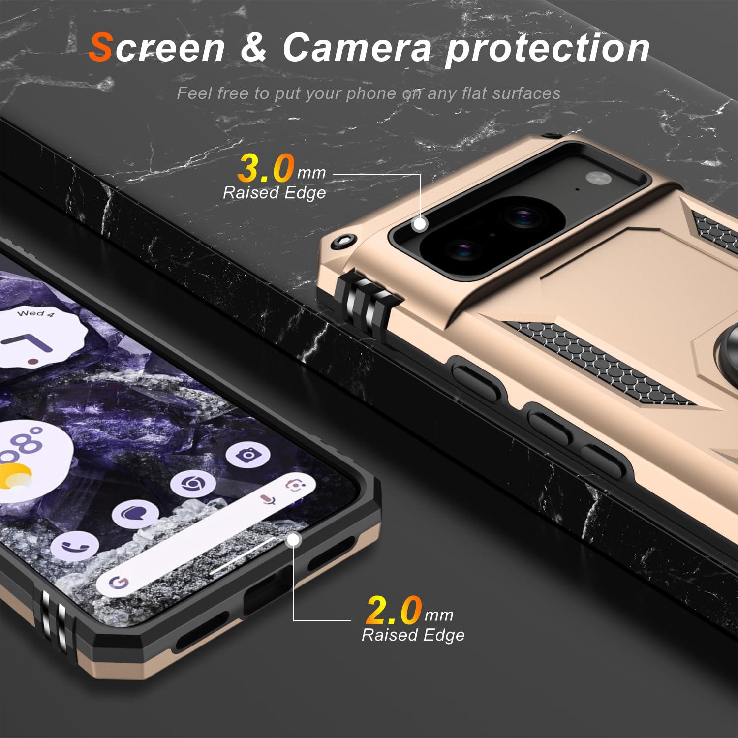 Lumarke For Google Pixel 8 Case With Screen Protector,Pass 16Ft. Drop Tested Military Grade Protective Phone Cover With Magnetic