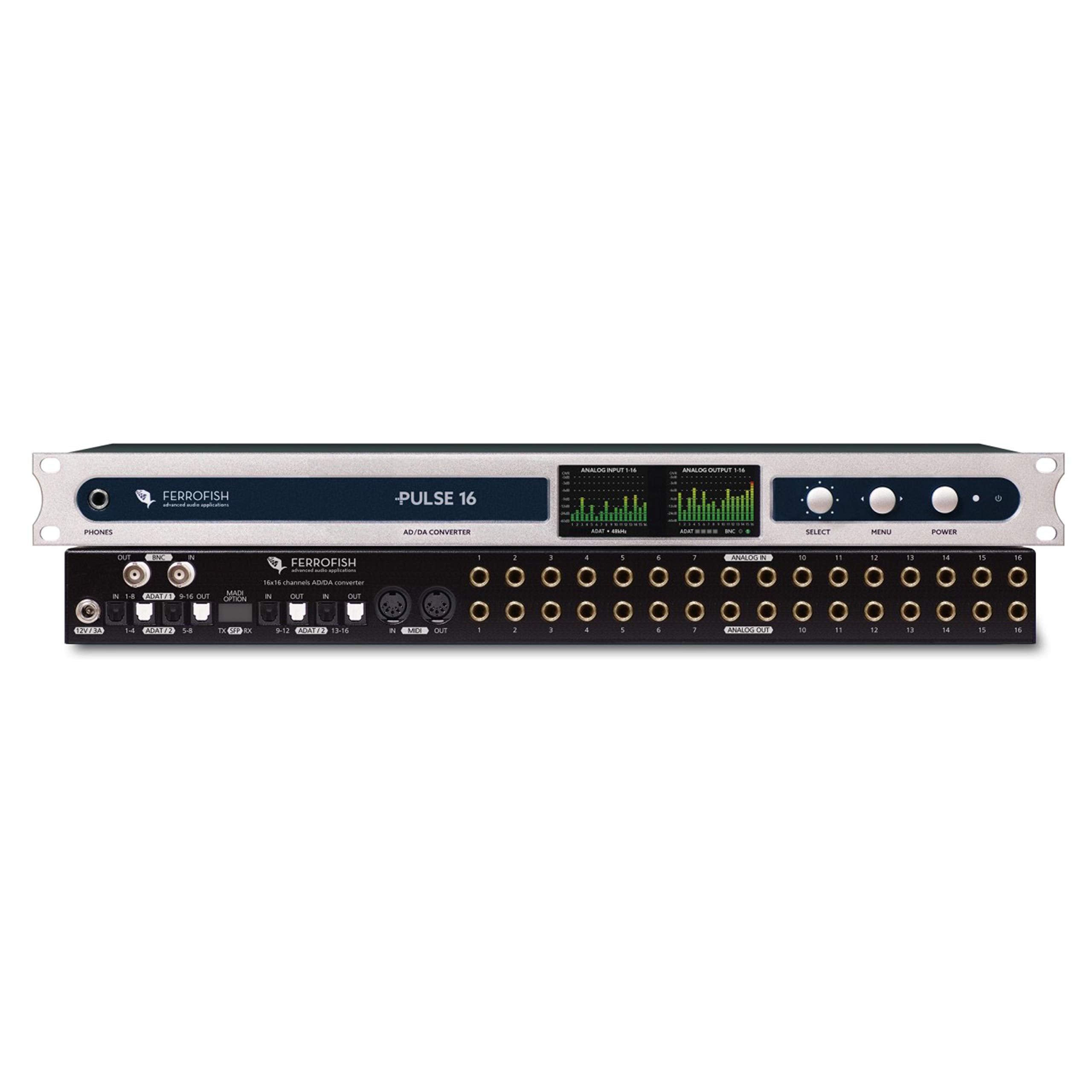 Ferrofish 32 in/ 32 out AD/Da Converter with Dante, Coaxial & Multi Mode Madi & Adat