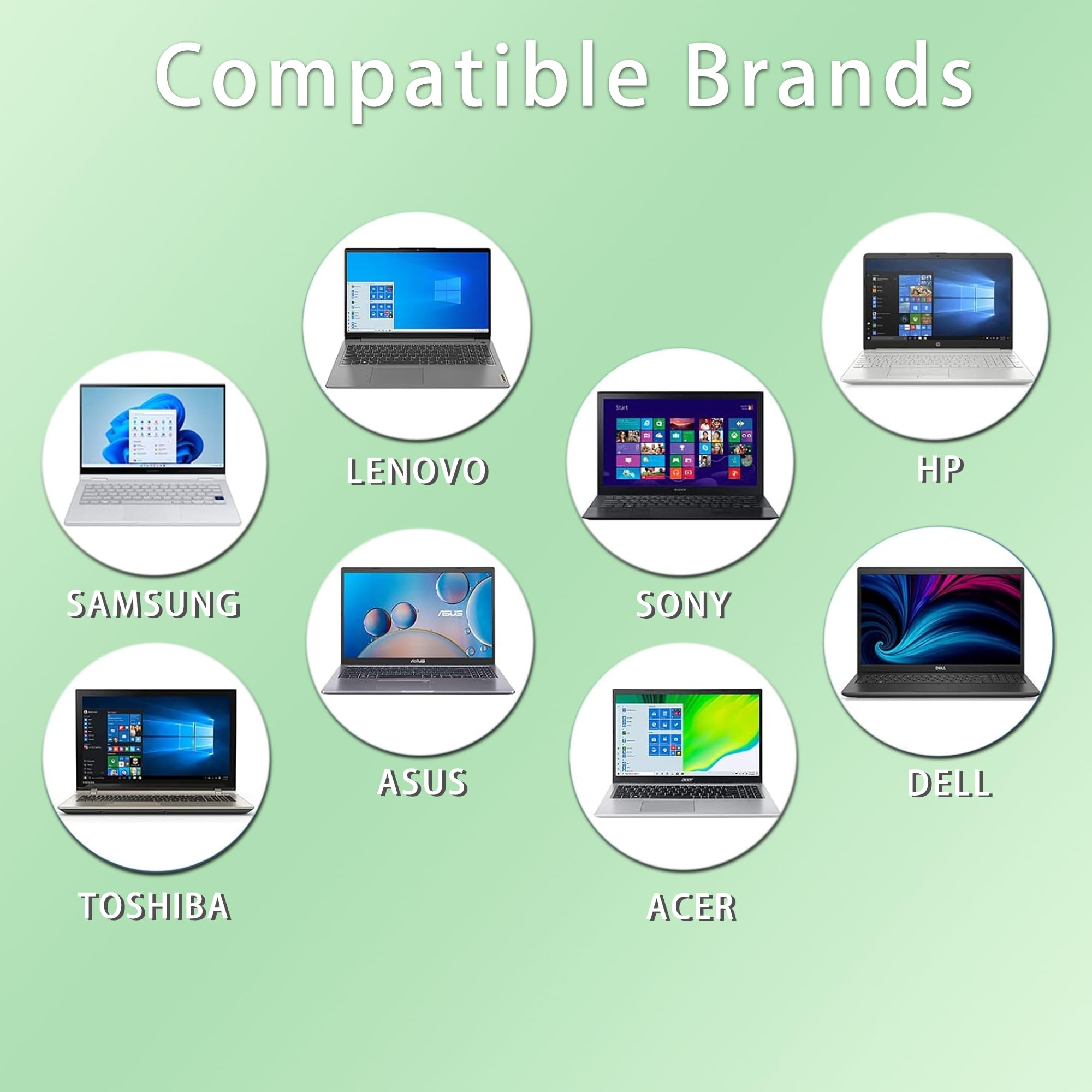 90W New Slim Universal Laptop Charger Fast Adapter Replacement For Dell Hp Acer Asus Lenovo Ibm Toshiba Samsung Sony Fujitsu Gat