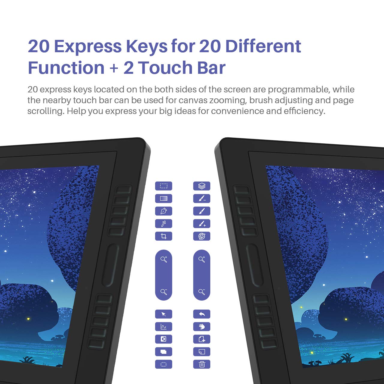 Huion Kamvas Pro 24 2.5K Qhd Drawing Tablet With Screen, Full Laminated Anti-Glare Glass Drawing Monitor With Battery-Free Stylu