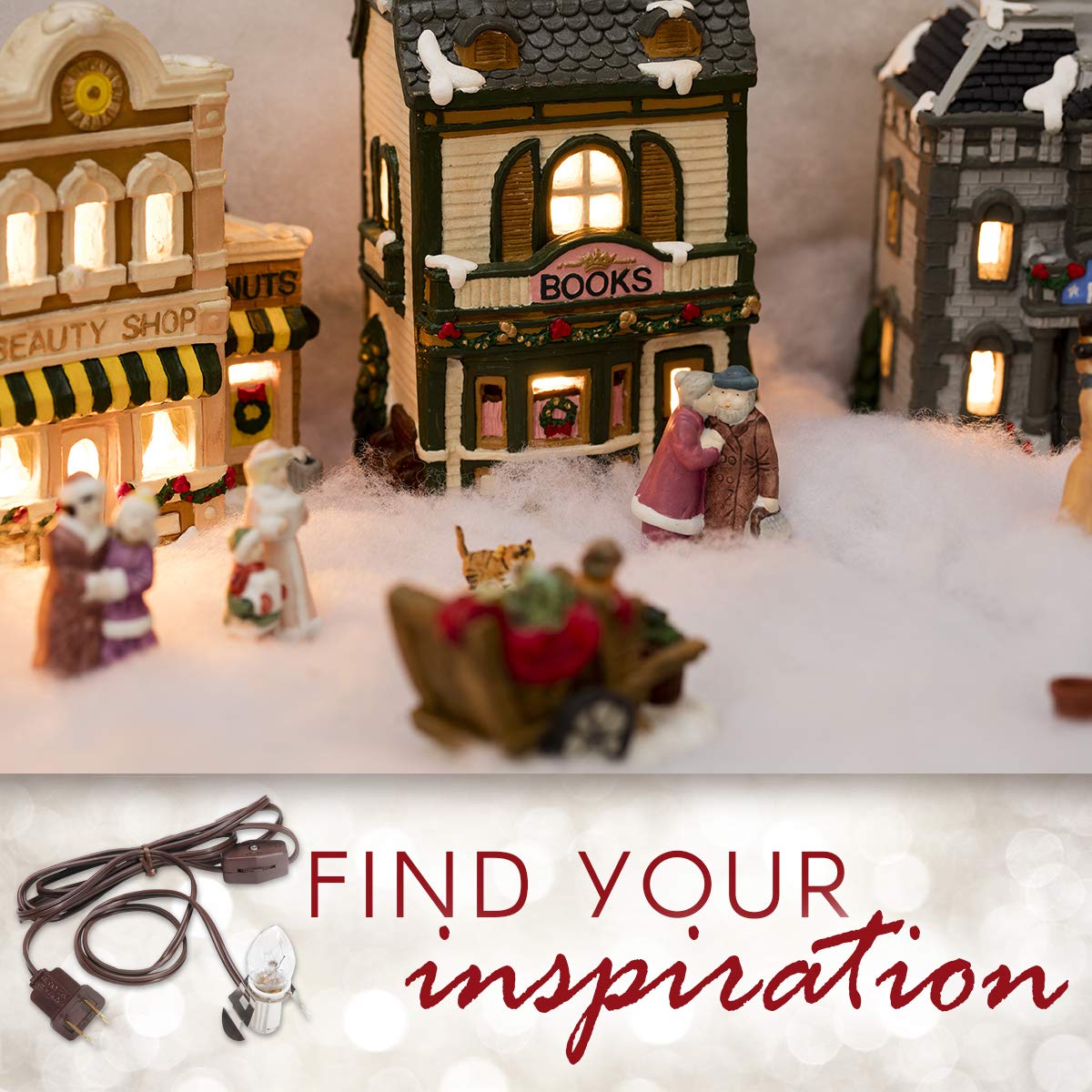 Darice Accessory Cord With One Bulb Light, 6 Cord, Brown   Single Bulb Replacement Cord With On/Off Switch, Plugs Into Electrica