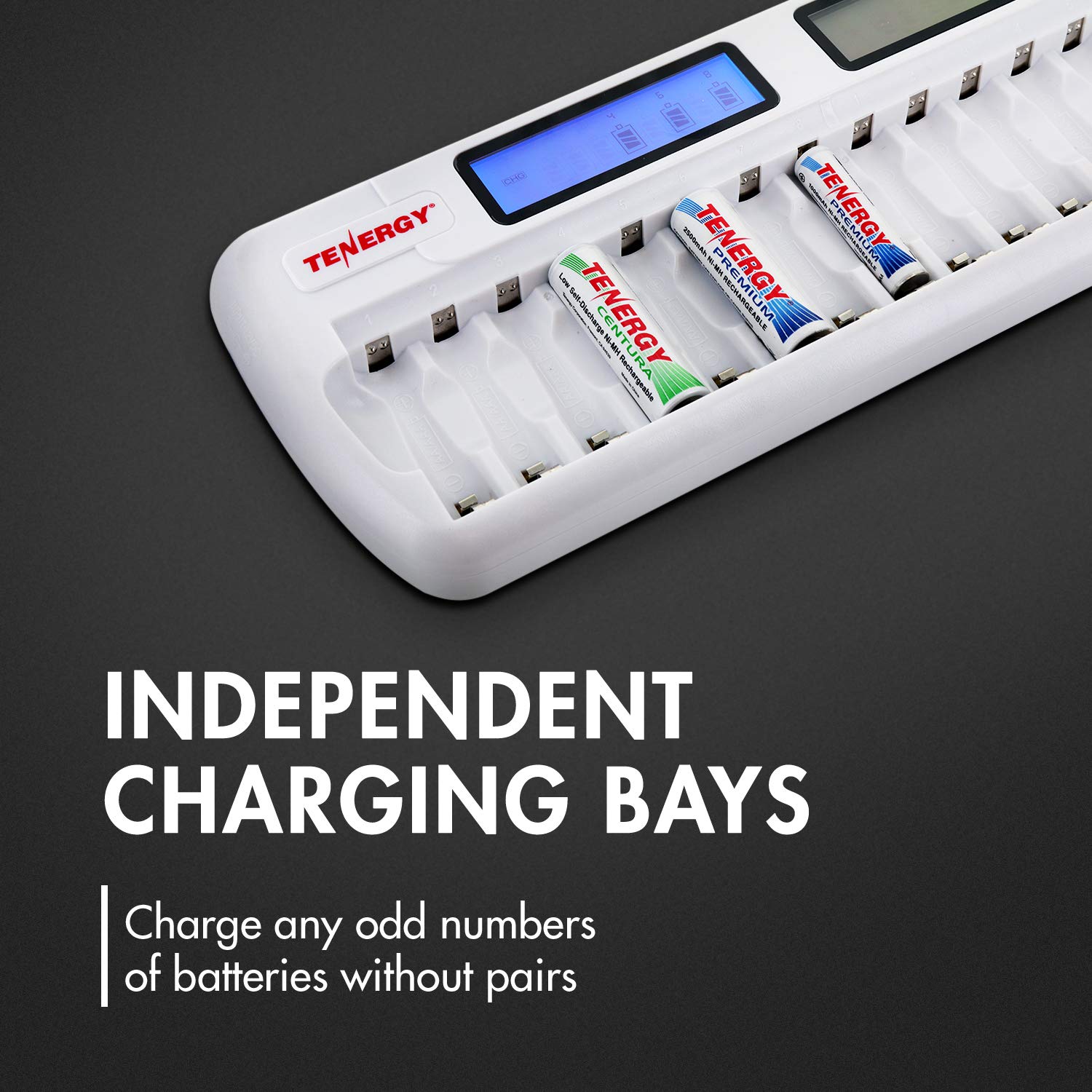 Tenergy Tn438 16 Bay Battery Charger For Aaa And Aa Rechargeable Batteries, Aa/Aaa Nimh/Nicd Rechargeable Batteries Charger With