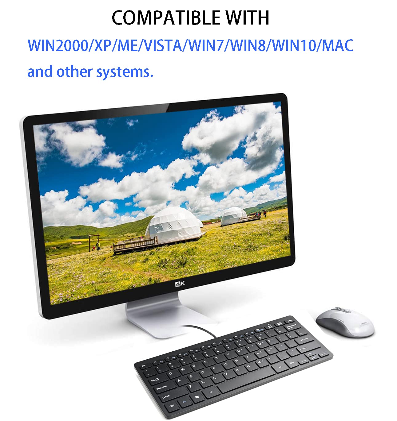 Powboro Upgraded Pc Computer Laptop Mini Usb Wired Keyboard For Mac And Windows 78 Scissor Keys Small Super Thin Compact Multime