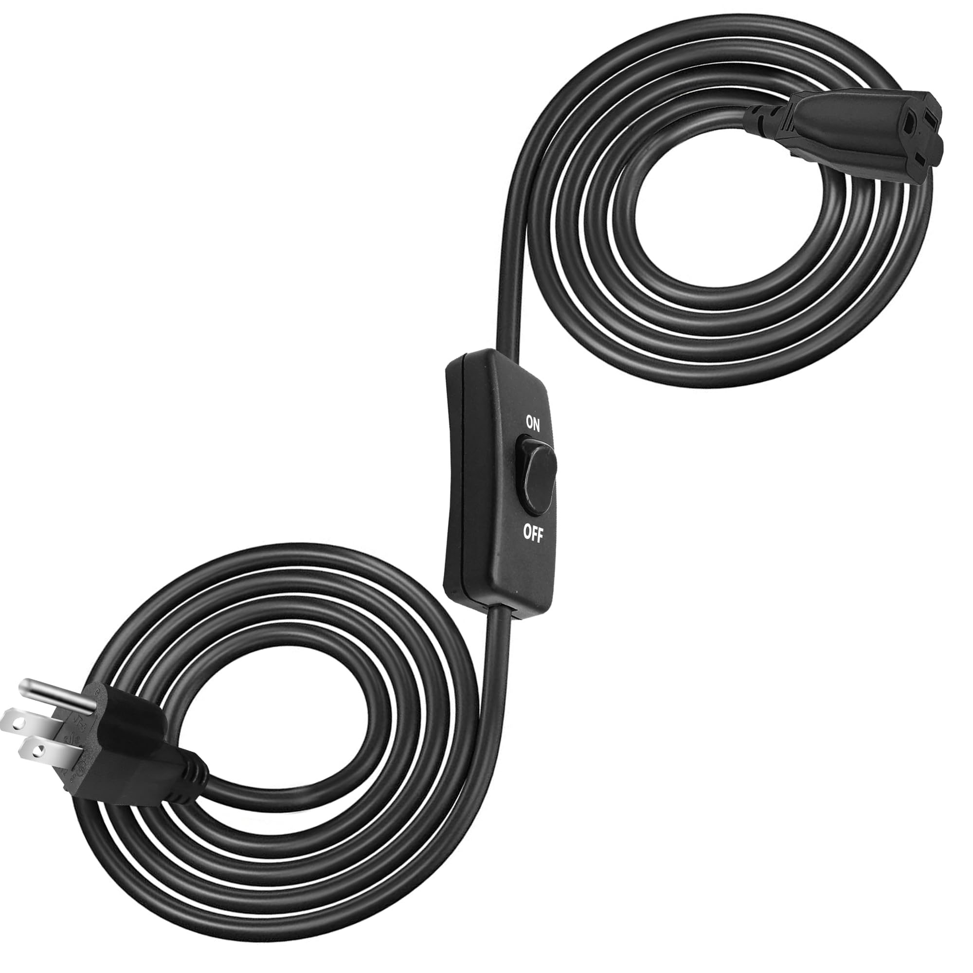 Long Extension Cord With Switch On/Off 3 Prong Grounded Plug Indoor Power Cord 13.1 Ft Insulated & Flame Retardant, Ul Listed