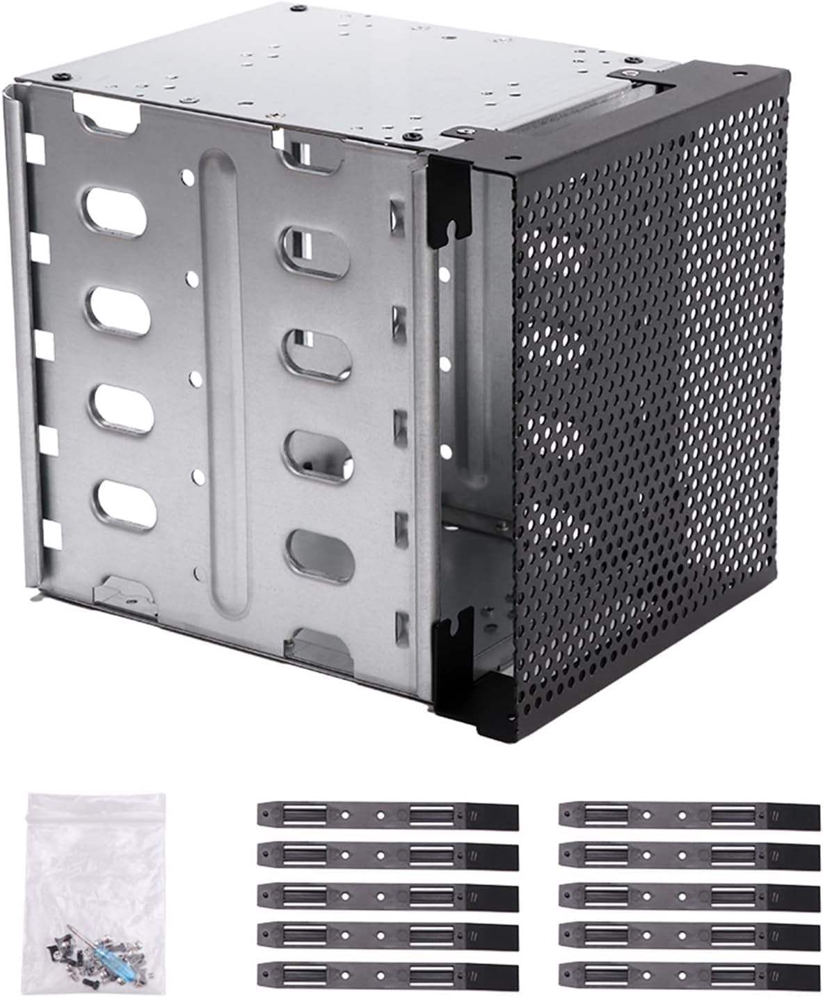 Stainless Steel Hard Drive Cage, 5.25'' To 5X3.5 Rack Sas For Computer, Hard Driver Tray With Fan Space, Hard Drive Cage Adapter