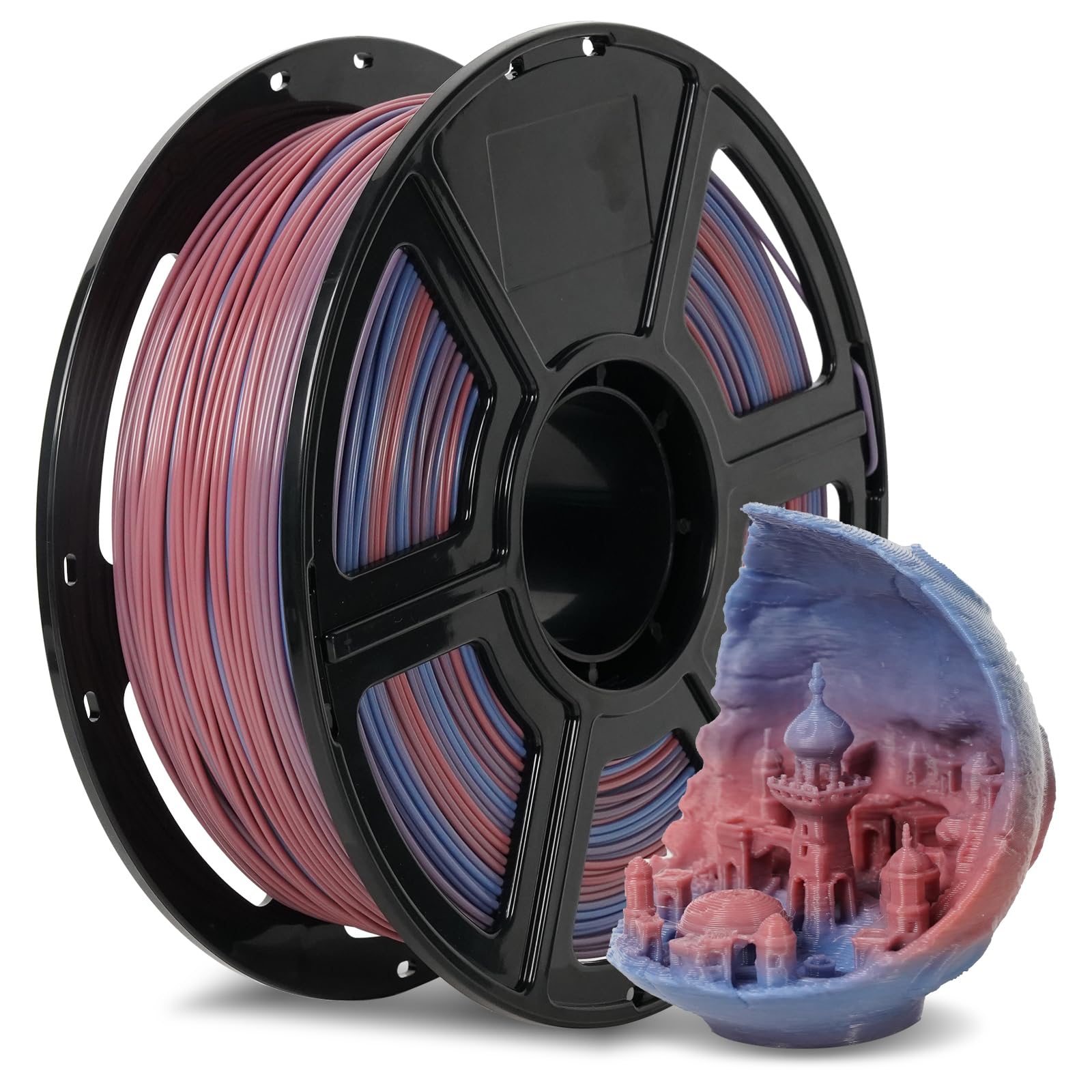 FLASHFORGE PLA Filament 1.75mm +/- 0.02mm Blue to Pink Gradient, Smooth Color-Changing 3D Printer Filament 1kg (2.2lbs) Spool, 3