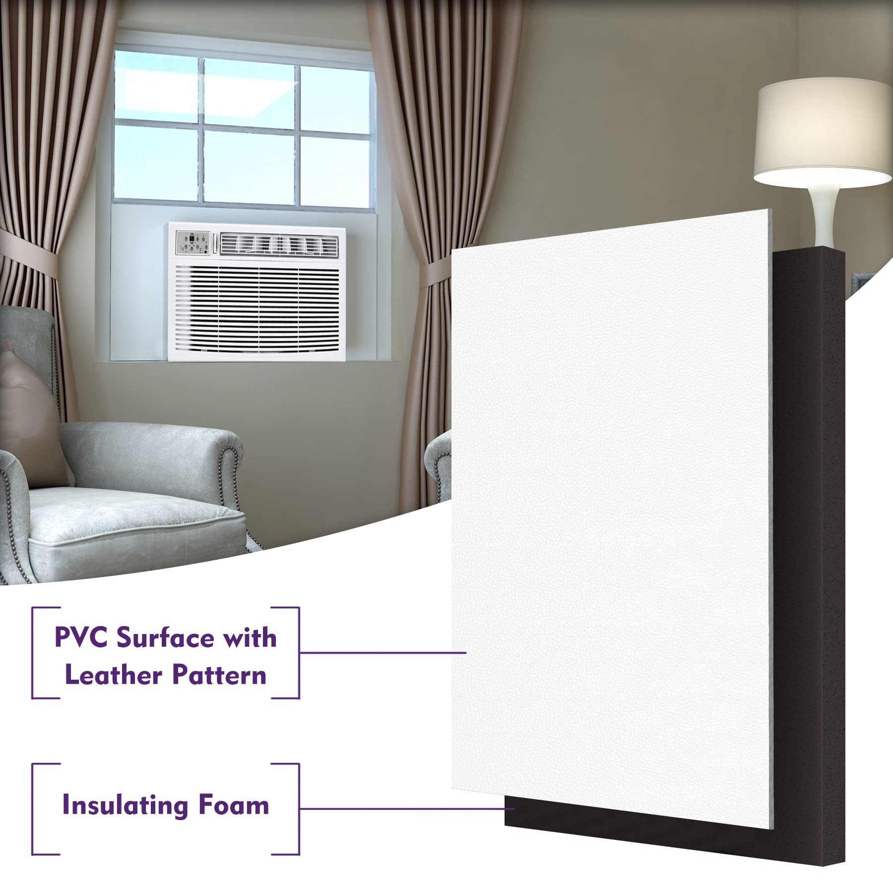 Mxclimate Full Surround Window Ac Insulation Foam Side Panels For Air Conditioner Units, 39'' Width Indoor Window Seal Kit Cover