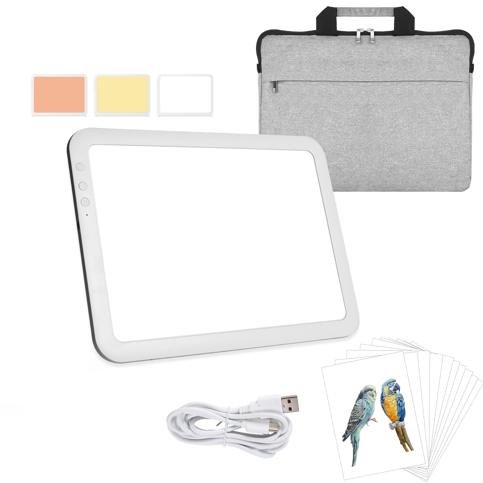 Keiwrlight A4 Light Board For Tracing Pad   Rechargeable Portable Thin Light Table 3 Colors Light Stepless 6 Level Brightness Li