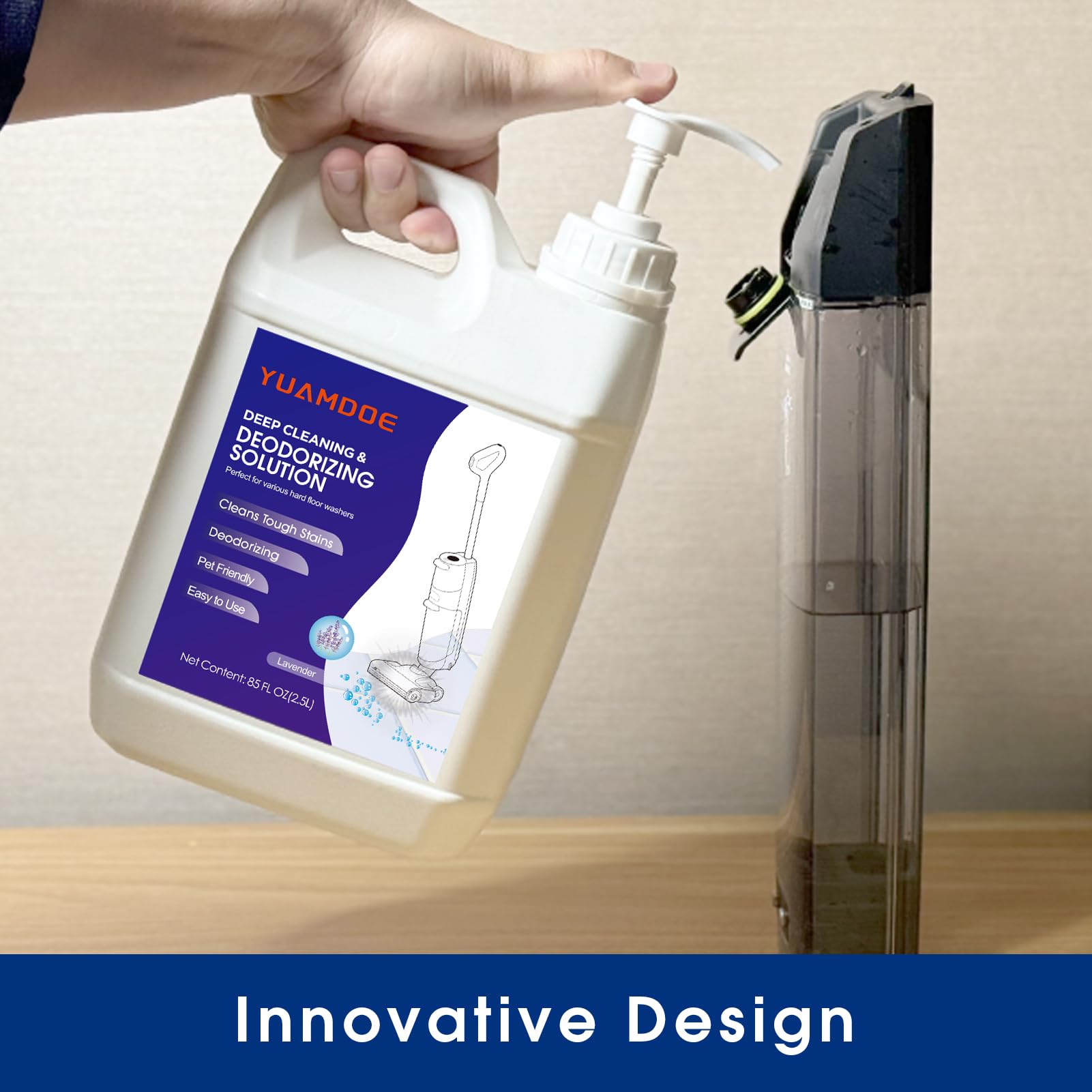 Yuamdoe Deep Cleaning Solution For Floor Washers, 85 Fl Oz(2.5L), Compatible With Tineco Floor One Series& Ifloor Series,Roboroc