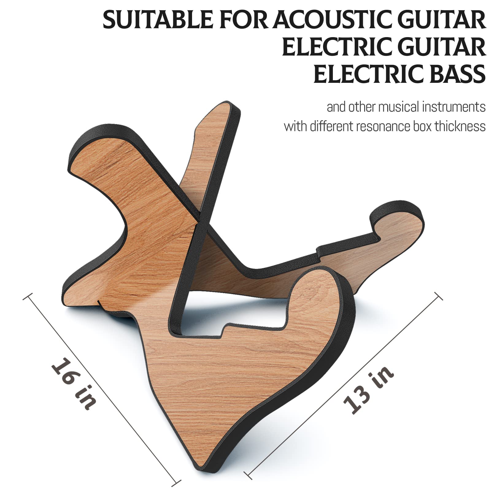 Guitar Stand Wooden Guitar Stand Portable Folding Instrument Holder For Acoustic Classic Electric Bass Guitar (Sapele)