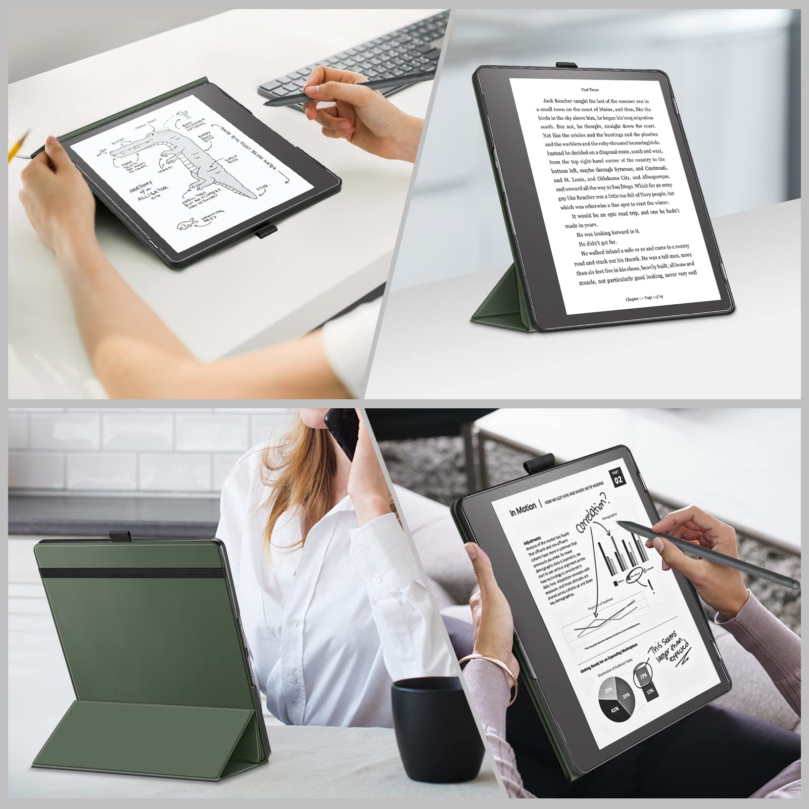 Fintie Trifold Case For Kindle Scribe (2022 Released) 10.2 Inch - Ultra Lightweight Slim Shell Foldable Stand Cover With Auto Sl