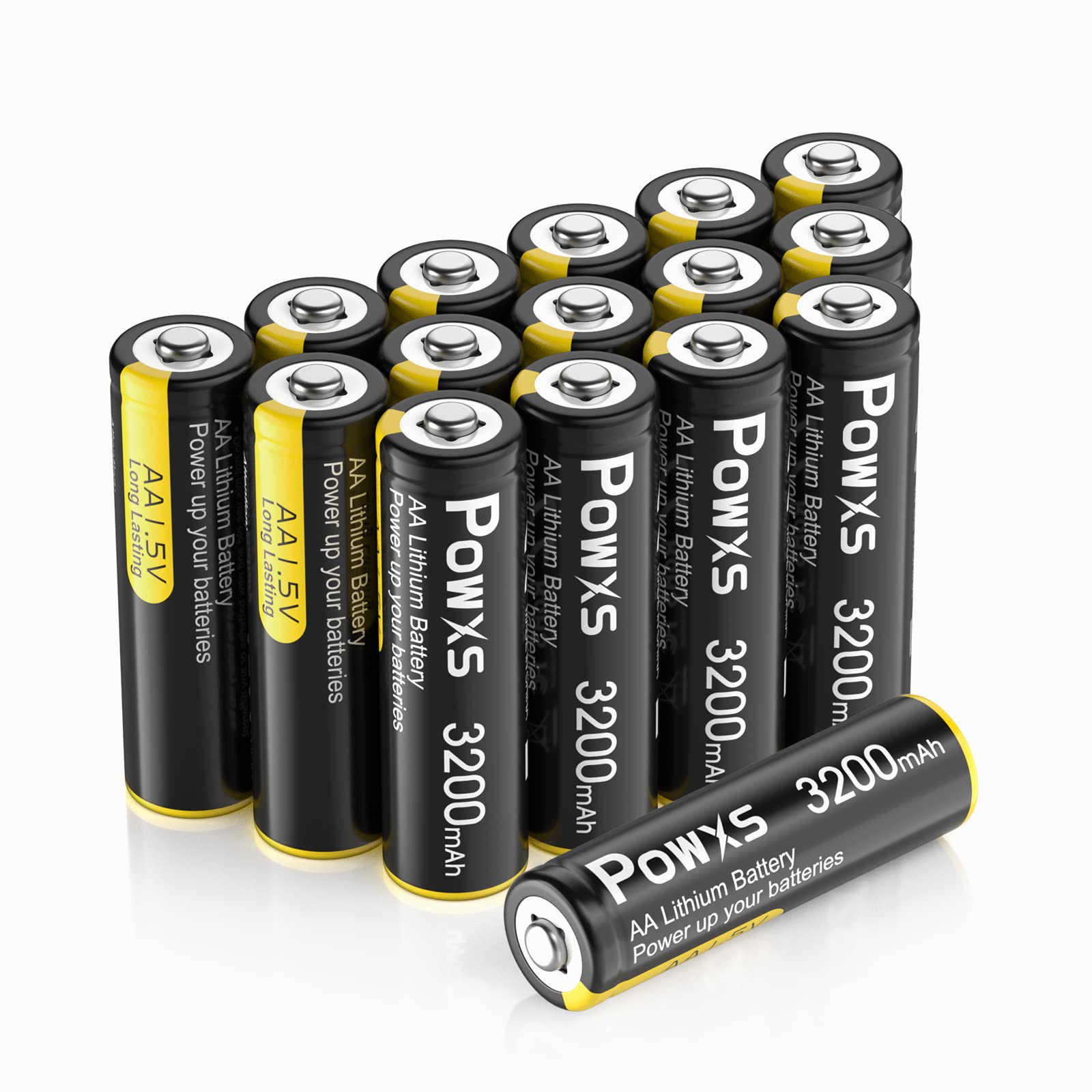 Powxs Aa Lithium Batteries, 16 Pack 1.5V Lithium Iron Double A Batteries 3200Mah Super Capacity For High Drain Device?Non Rechar