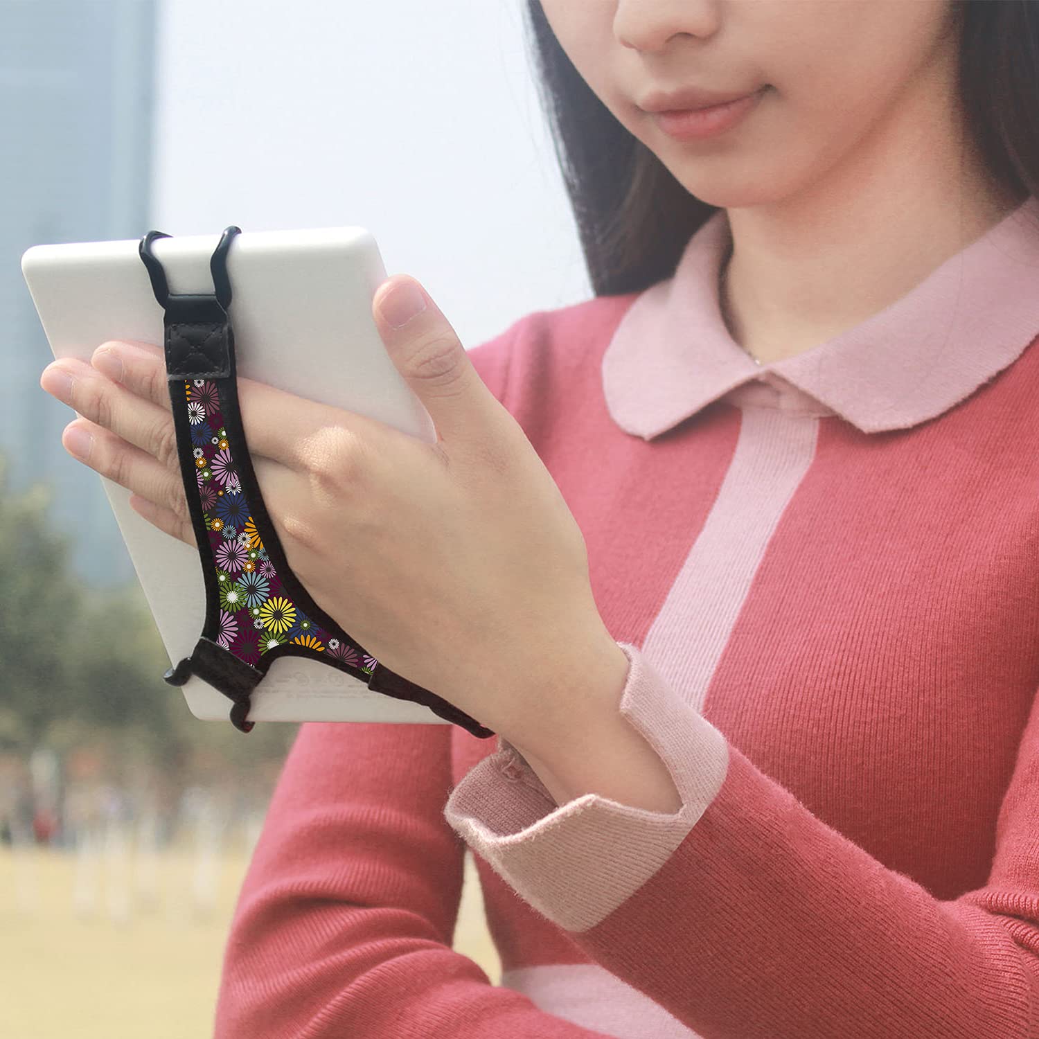 Tfy Security Floral Hand Strap Finger Grip Holder For 6 Inch - Kindle Paperwhite/Kindle Voyage/Kindle Oasis/Sony Prs-350 / Kobo