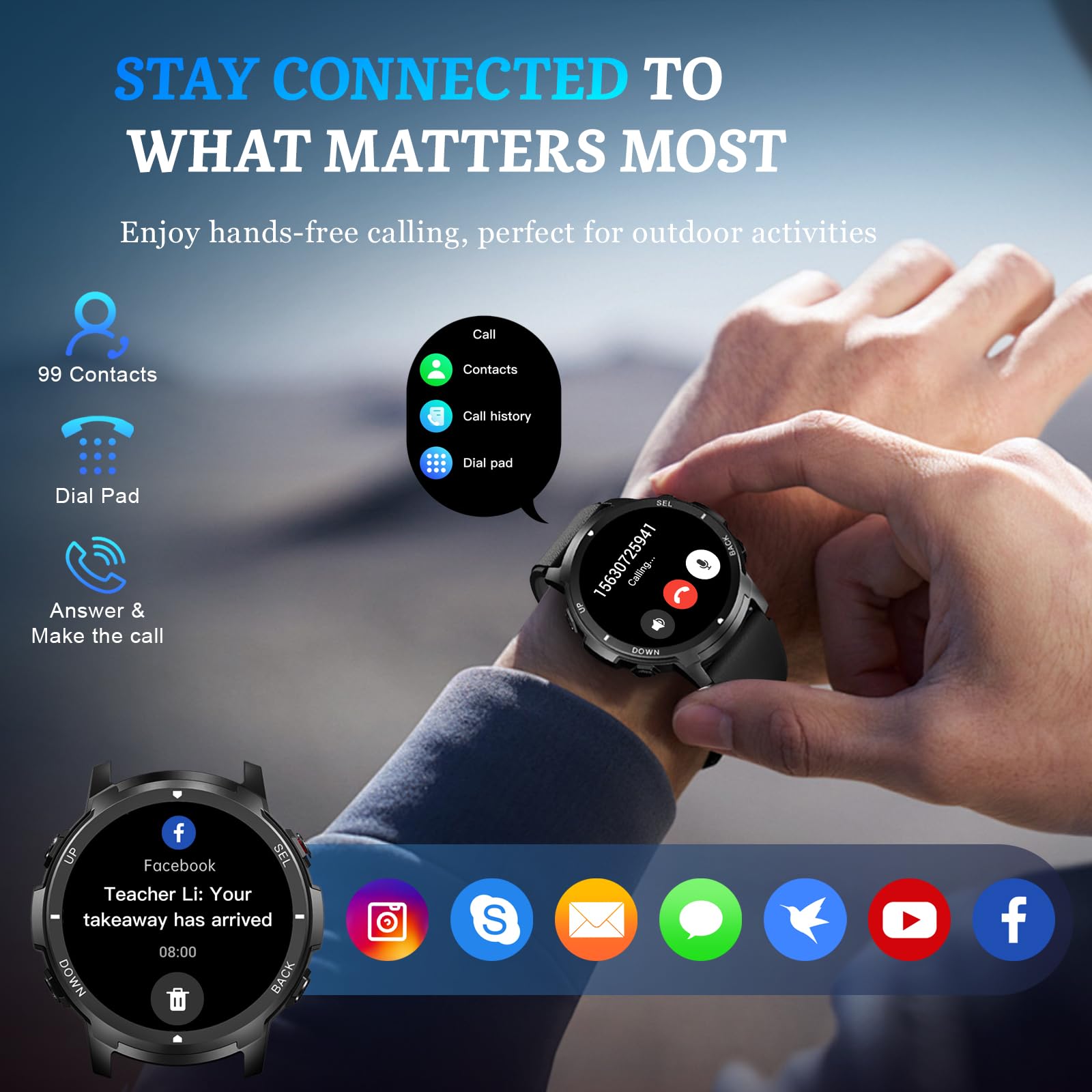 Smart Watch For Men- Bluetooth Call, 2025 Military Waterproof Fitness Sleep Tracker Watch With 110 Sports Modes, Smartwatch For