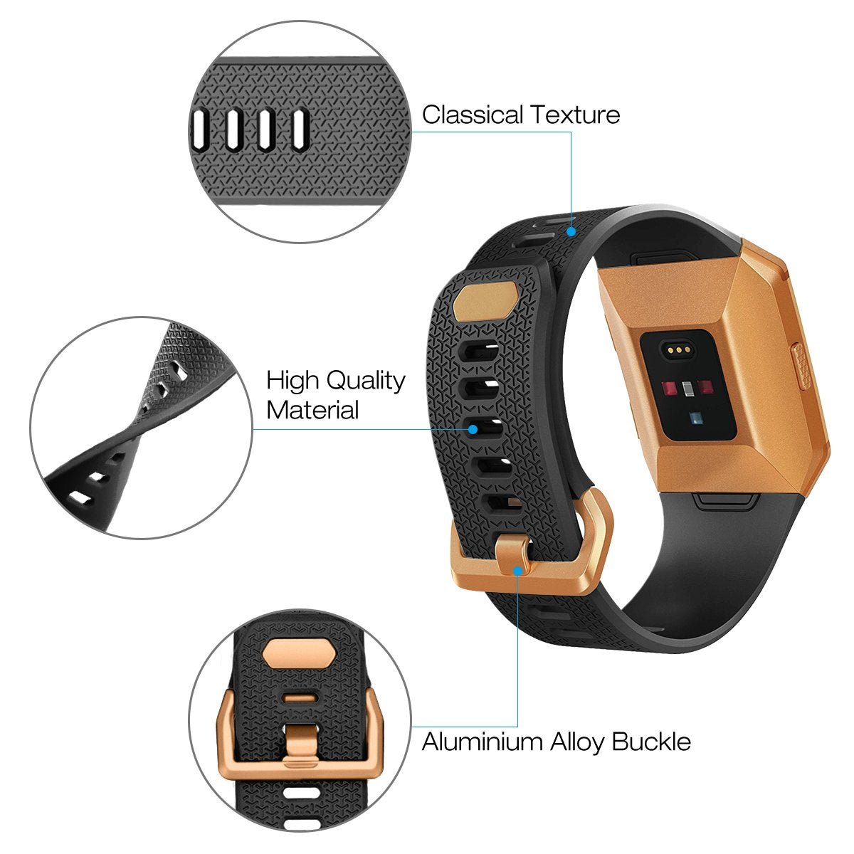 Aiunit Compatible Ionic Bands For Men Women Small With Burnt Buckle, Replacement Strap Sport Accessory Wristband For Ionic Smart