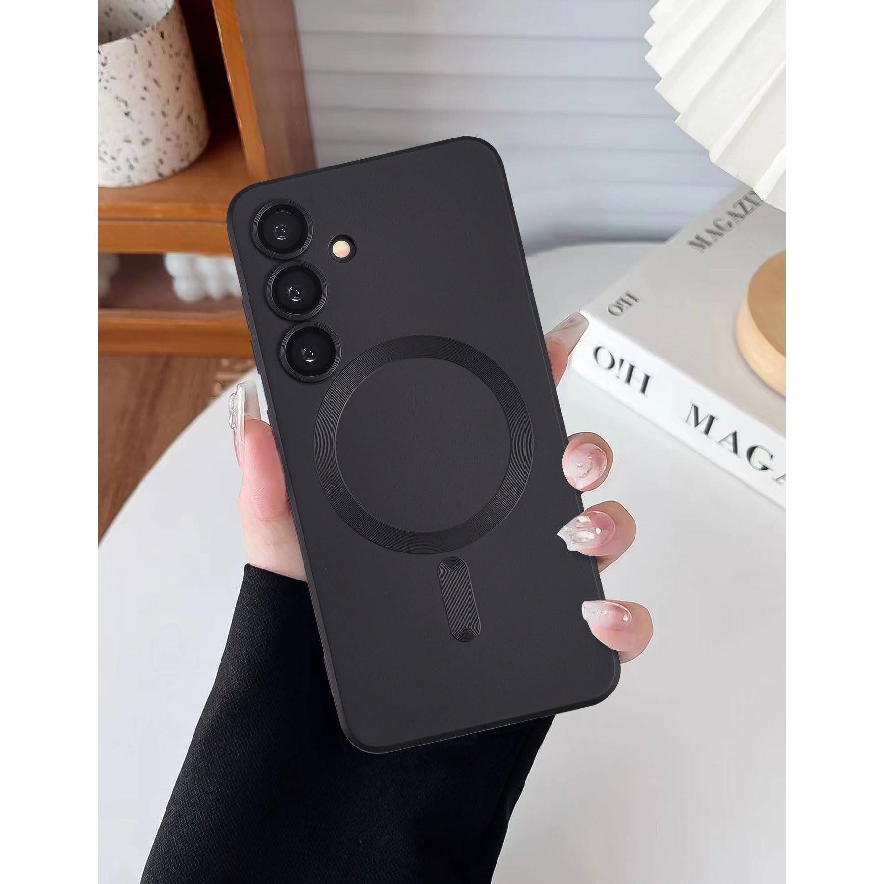 Yetagso Magnetic For Samsung Galaxy S23 Case,Soft Silicone Samsung S23 Phone Case With Camera Protection,Anti Scratch Samsung Ga