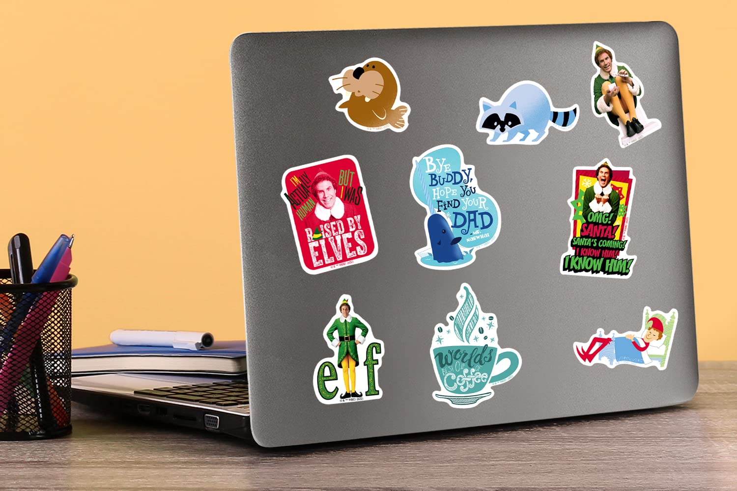 Buddy The Elf Stickers Vinyl Large Deluxe Sticker Variety Pack   Laptop, Water Bottle, Scrapbooking, Tablet, Skateboard, Indoor/