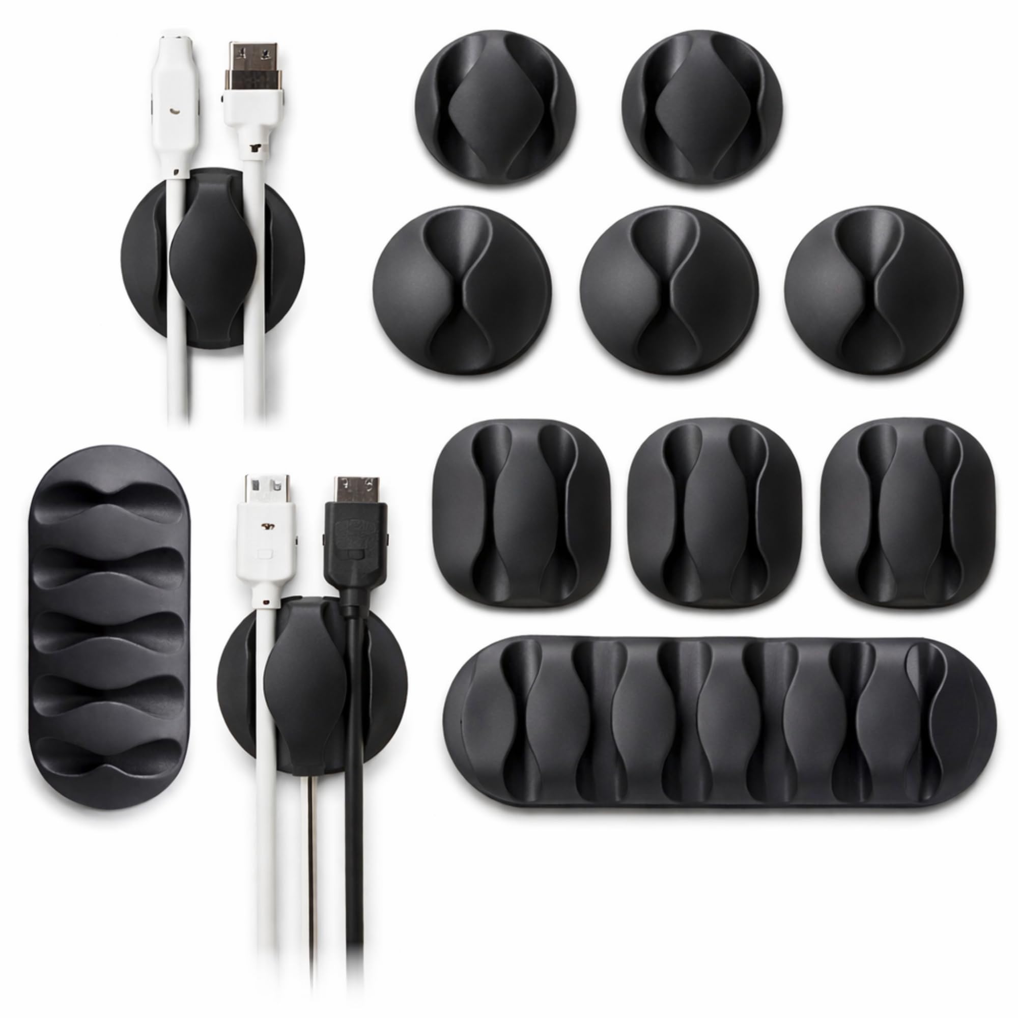 Cable Clips Organizer 10 Pieces | Adhesive Cable Organizer Clips For Desk, Wall & Car | Wire Holder For Charging Cable, Usb Wire