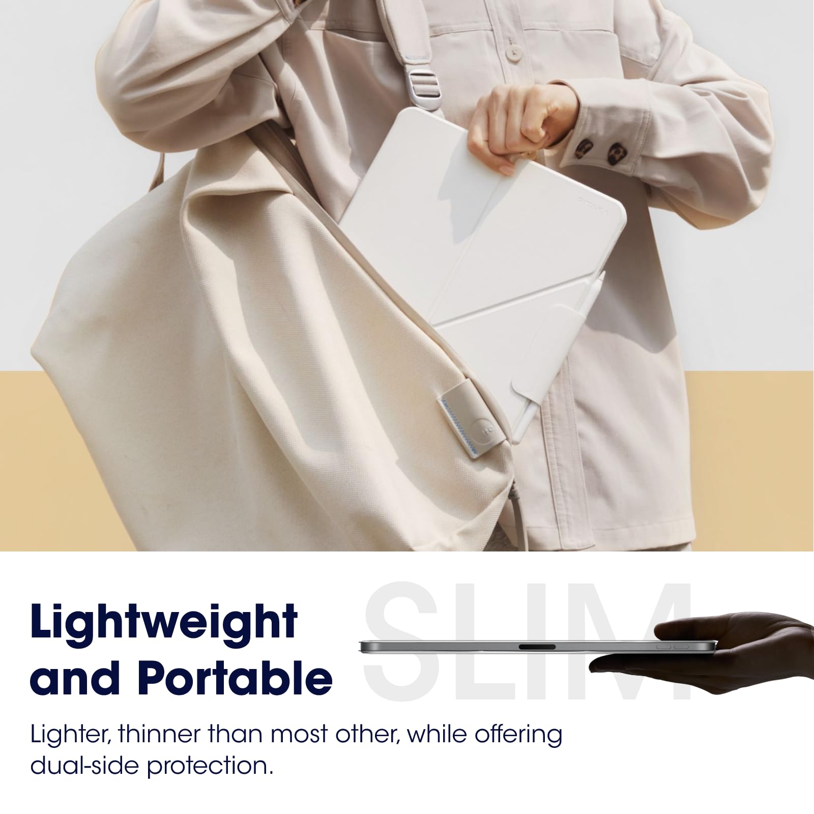 Pitaka For Ipad Pro 13 Inch Case (2024), Compatible With Ipad Pro M4, Portrait/Landscape Magnetic Case With Pencil Holder, 4 Standing Angles And   White