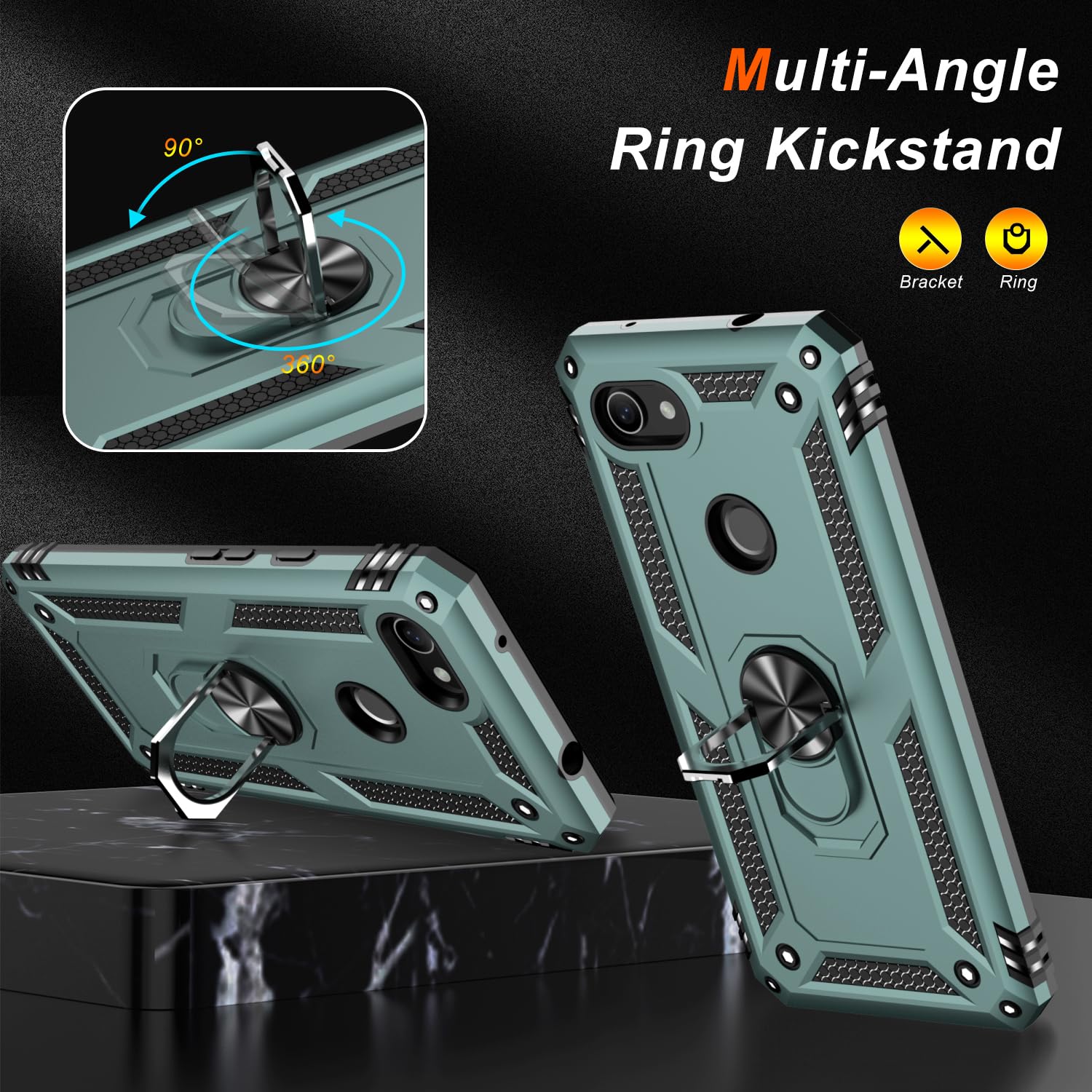 Lumarke For Google Pixel 3A Xl Case With Screen Protector,Pass 16Ft. Drop Tested Military Grade Protective Phone Cover With Magn