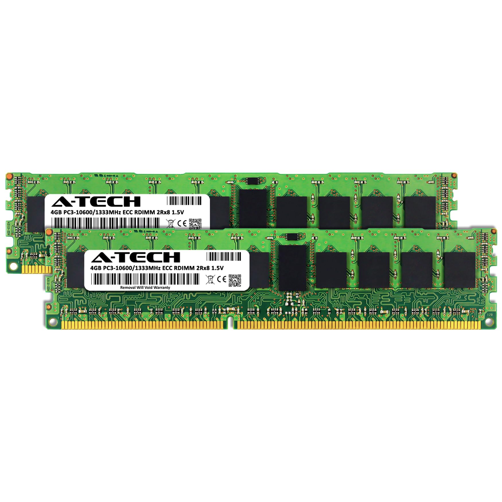 A Tech 8Gb Kit (2X4Gb) Ddr3 1333Mhz Pc3 10600R Ecc Rdimm 2Rx8 Dual Rank 1.5V Ecc Registered Dimm 240 Pin Server Ram Memory Upgra