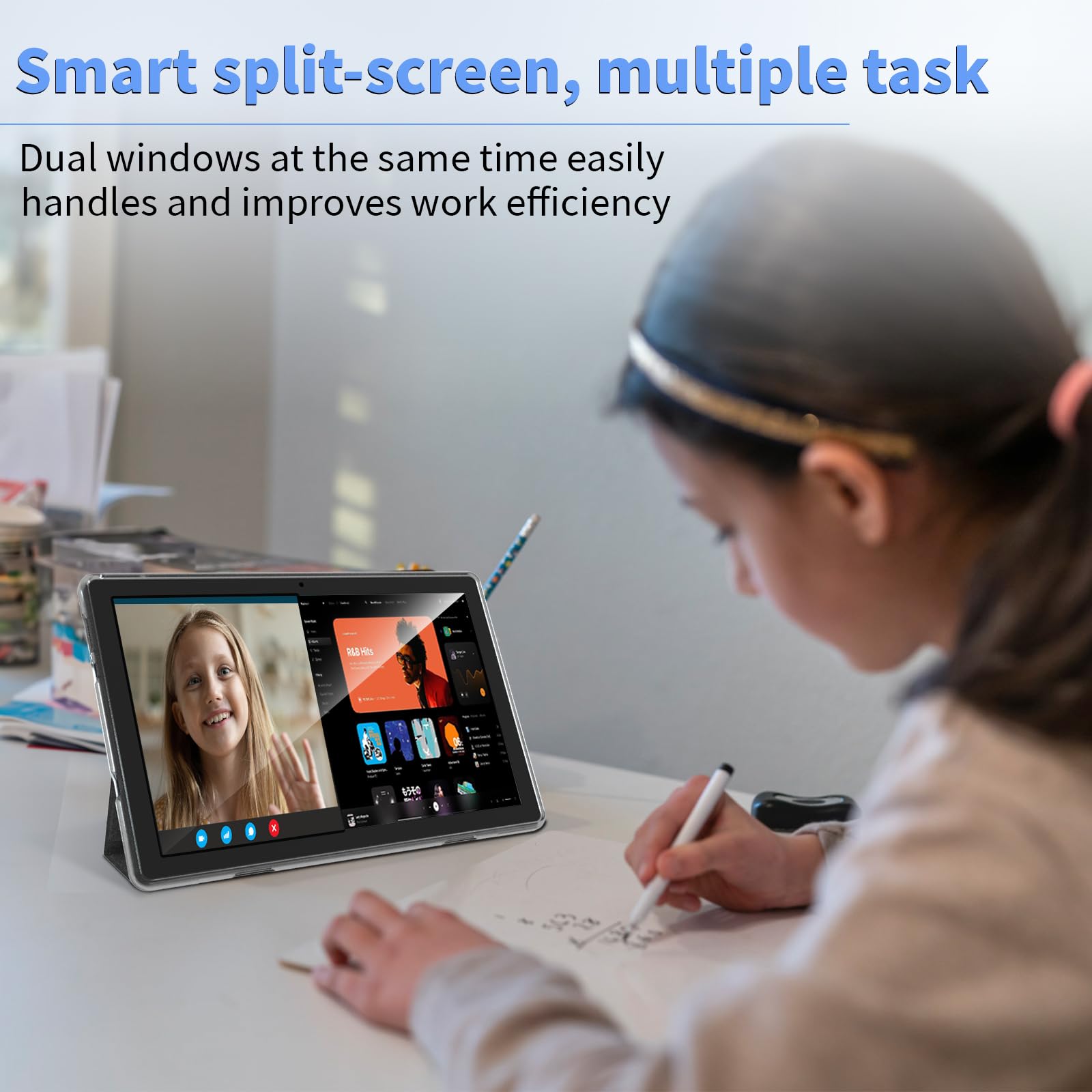 Android 13 Tablet 2023 New 10 Inch Tablets With 6Gb Ram + 64Gb Rom + 1Tb Expanded Ouad Core, 2 In 1 Tablet With Keyboard Mouse W