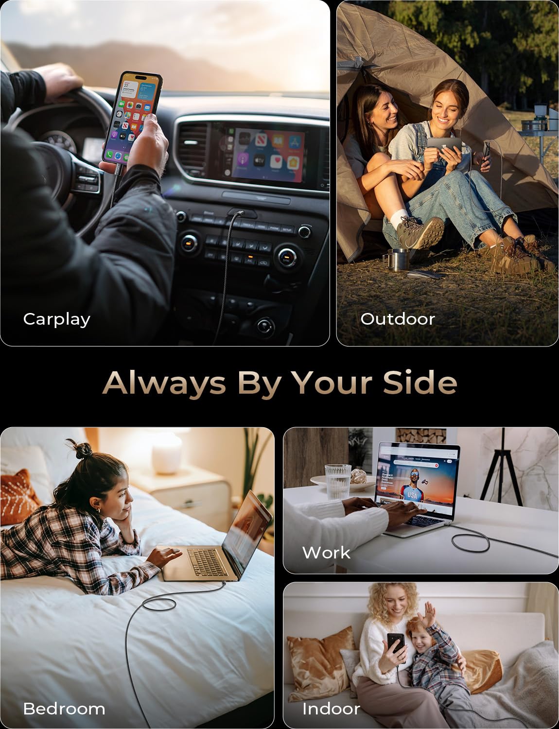 Lisen Usb C Cable, 5 Pack [3.3/3.3/6.6/6.6/10Ft] Usbc To Usbc Cable For Iphone 15 Pro Max Plus, 60W (3.1A) C To C Cable Fast Cha