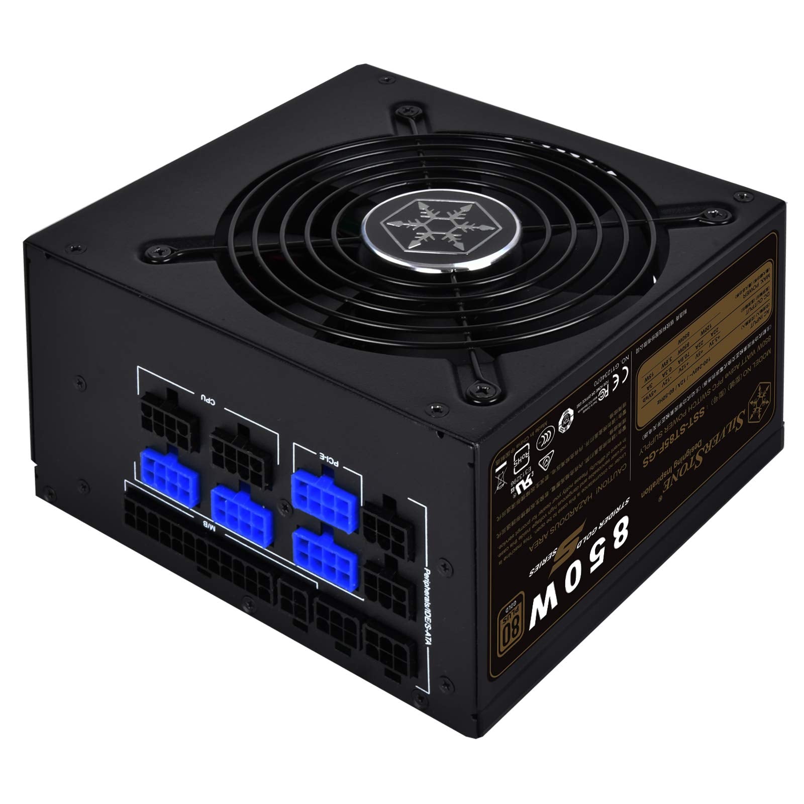 Silverstone Technology 850W Computer Power Supply Psu Fully Modular With 80 Plus Gold & 140Mm Design Power Supply (Sst St85F Gs
