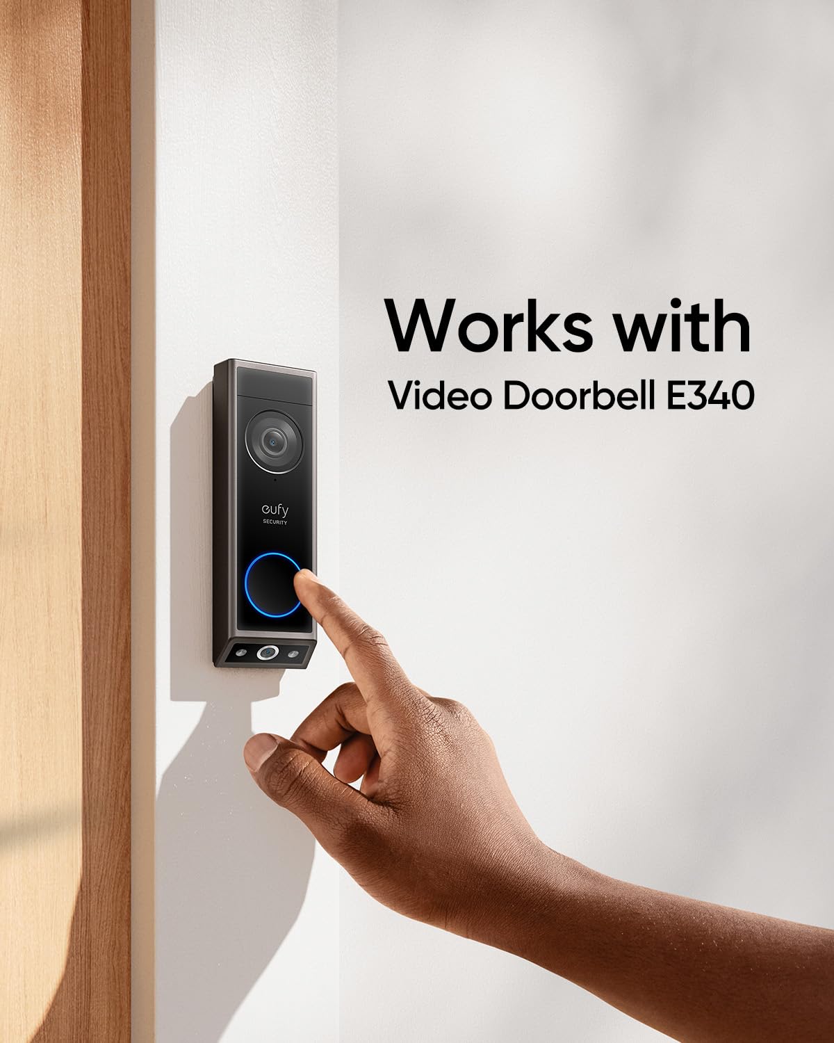 Eufy Security Video Doorbell Add On Chime, Indoor Chime, Requires Eufy Security Video Doorbell E340, No Delay Ring, Adjustable V