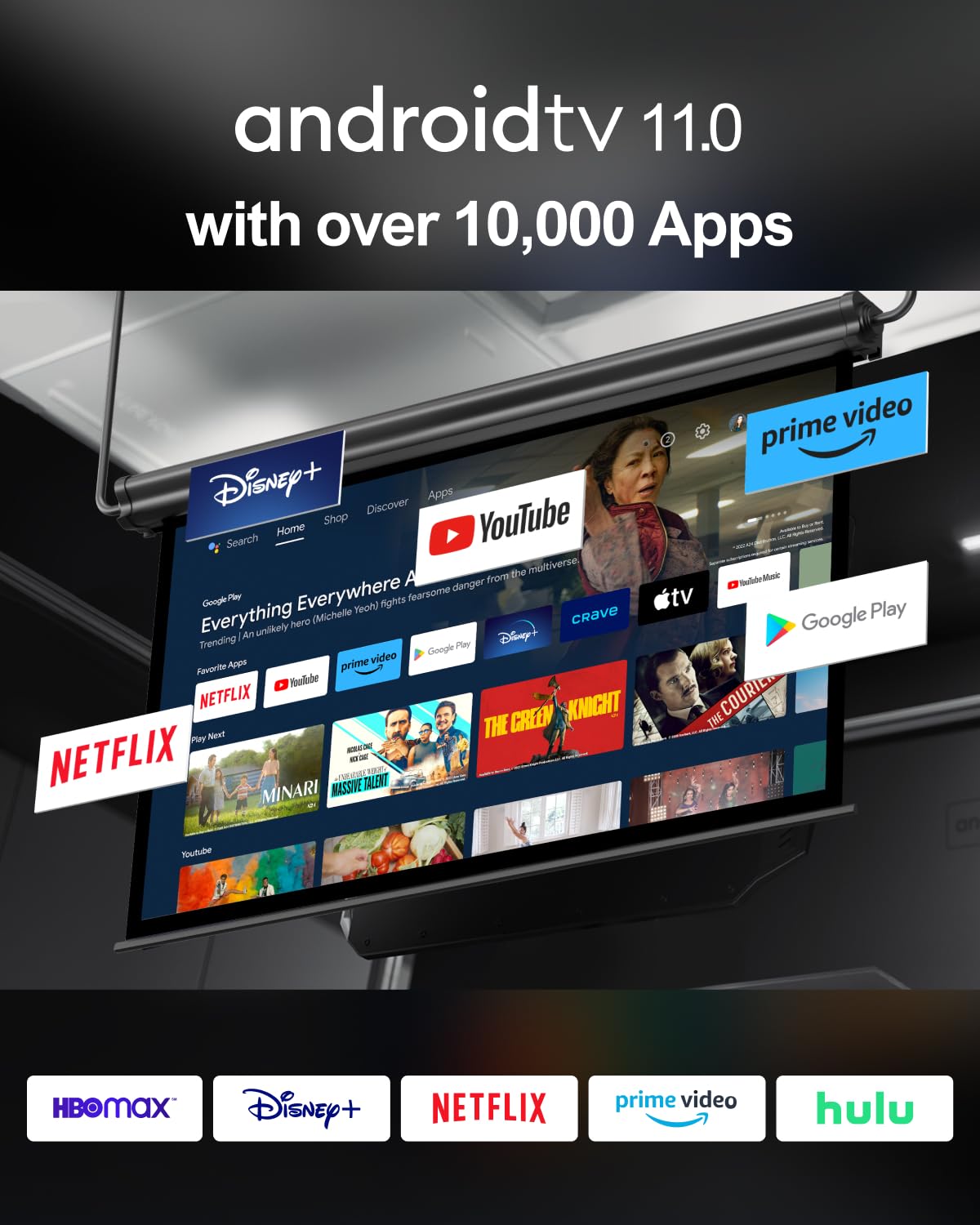 Ultimea Projector 4K Decoding Android Tv 11.0 With Netflix, 1000 Ansi Lumens Projector Native 1080P With Dolby Audio, Projector