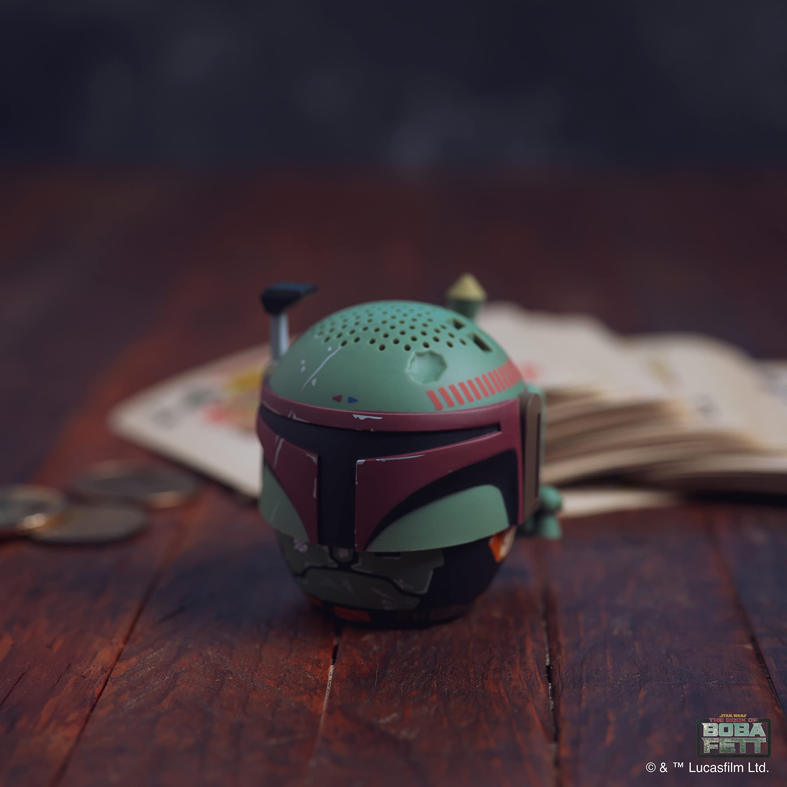 Bitty Boomers Star Wars: Book Of Boba Fett   Boba Fett Mini Bluetooth Speaker, Olive Green, 2.3 Inches