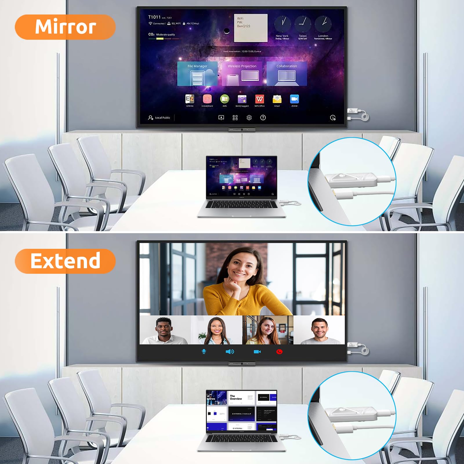 Wireless Hdmi Transmitter And Receiver 4K, 2.4G/5G Plug & Play Portable Wireless Hdmi Extender Kit For Streaming Video And Audio