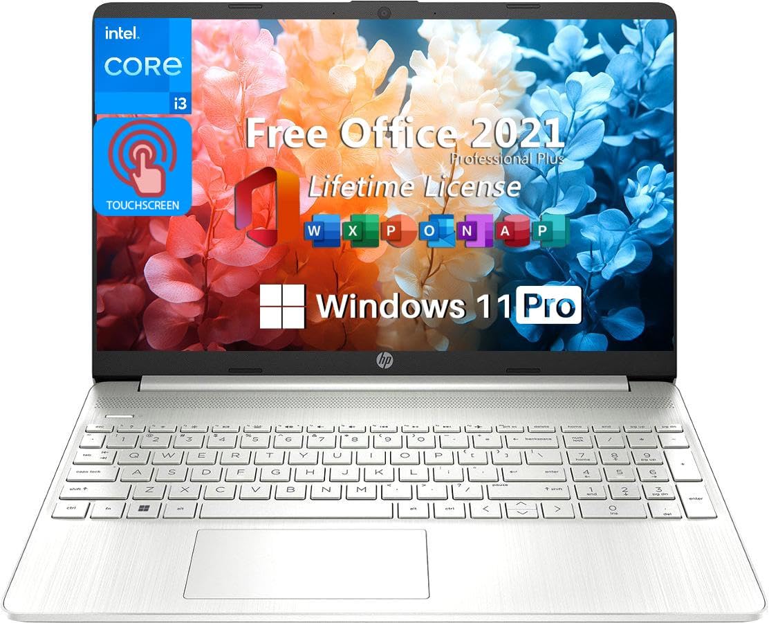 HP Newest Notebook Laptop for Business Student, 15.6 Touchscreen, Intel i3-1215U Processor, 16GB RAM, 1TB SSD, Windows 11 Pro & 