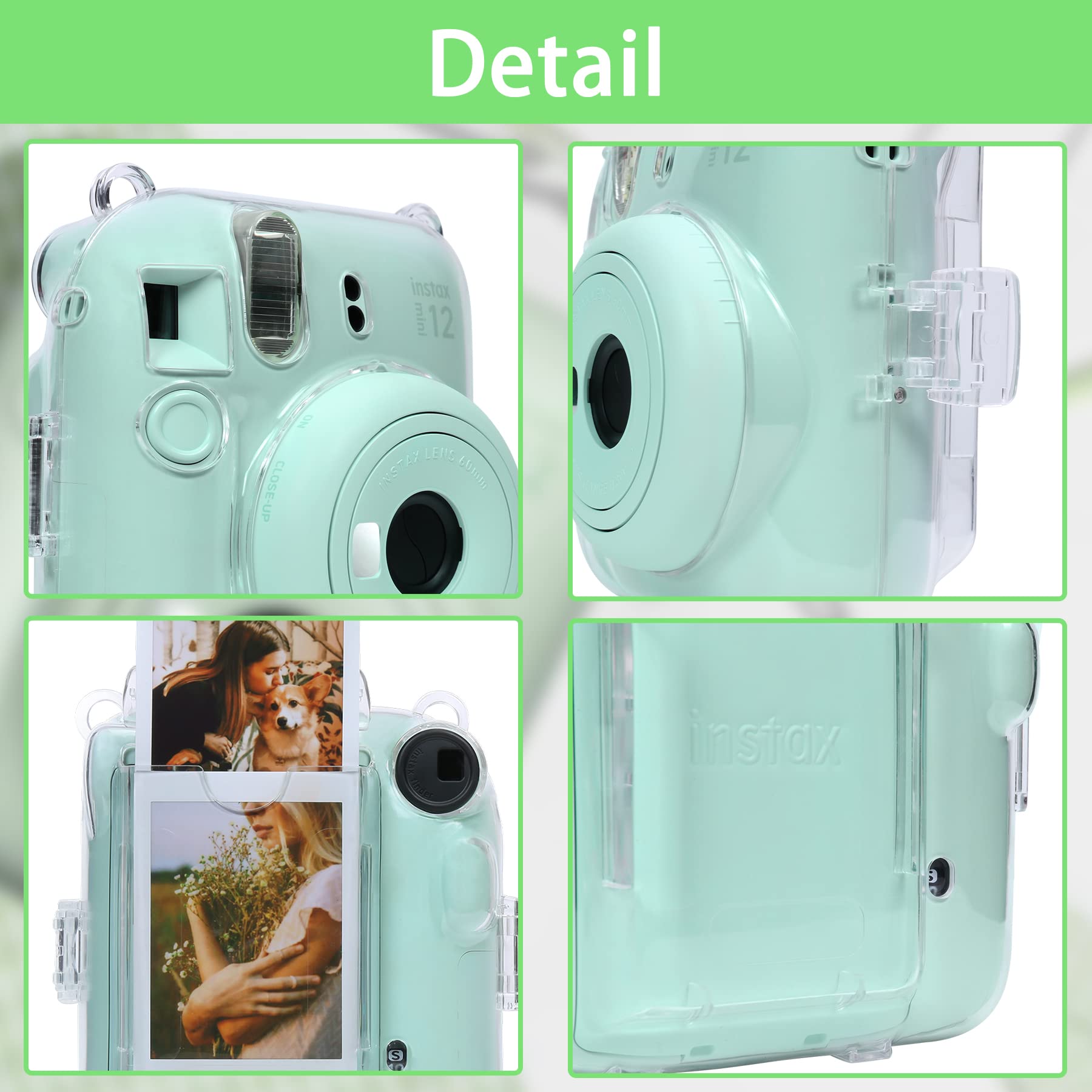 Aenllosi Clear Camera Case For Fujifilm Instax Mini 12 Instant Film Camera Protective Case With Films Pocket Pouch For Storing 1