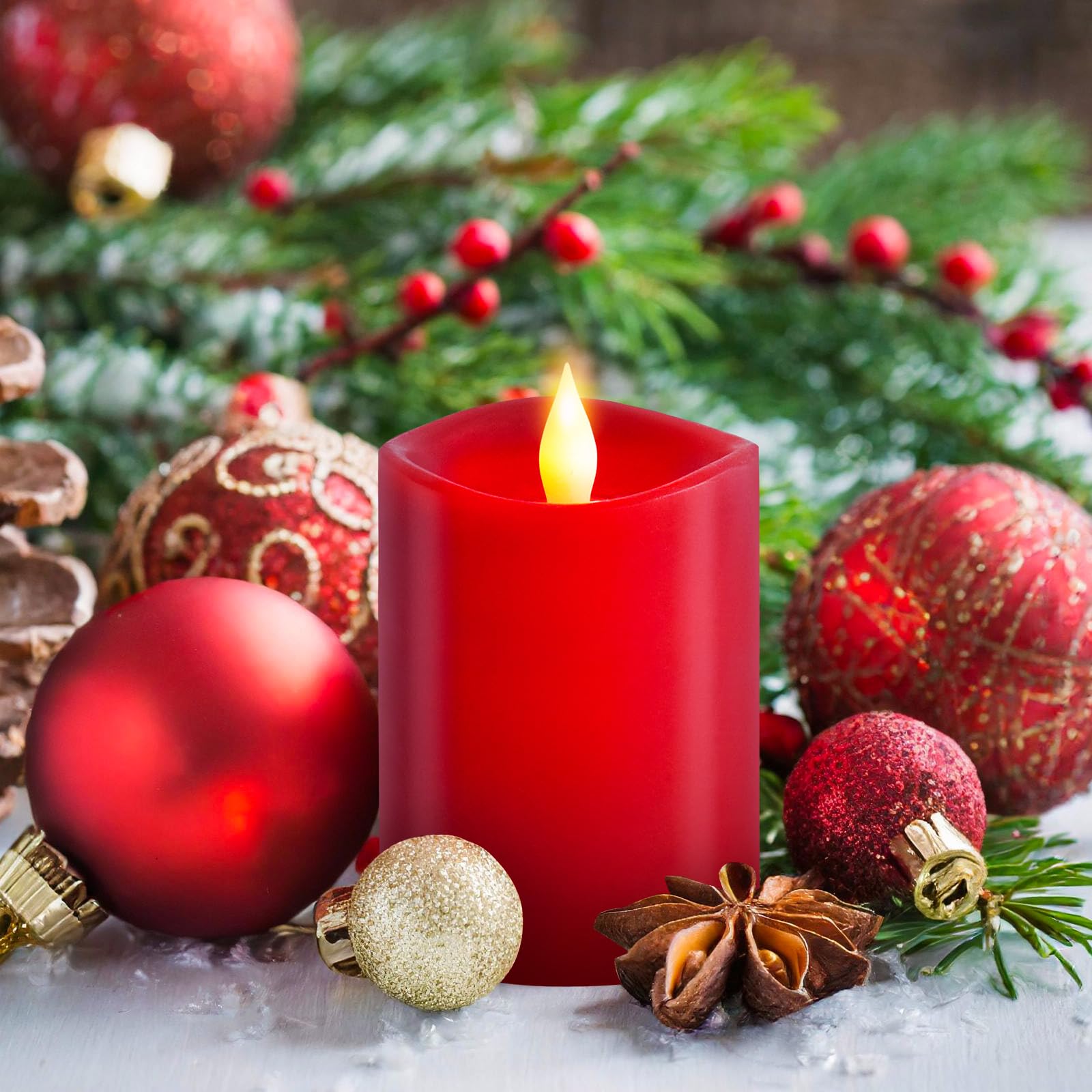 Milysoek 3X4 Flickering Flameless Candles,Real Wax Pillar Led Candles Flickering,With Timer,4 Inch Flameless Candles With Remote