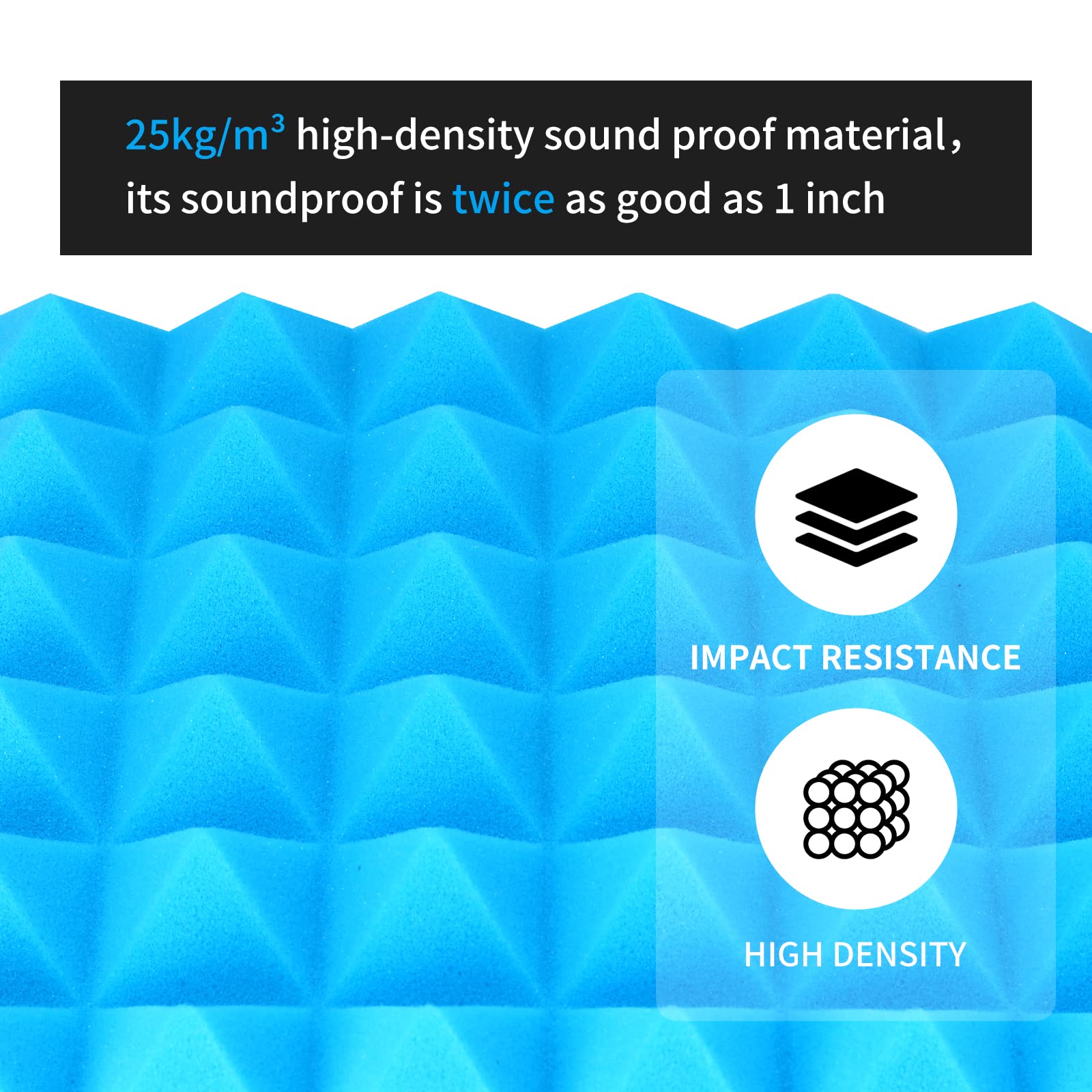 Musfunny Sound Proof Acoustic Foam Panels, 12 Pcs 2'' X 12'' X 12'' Acoustic Panels Sound Absorbing Wall Panels For Studio Recor