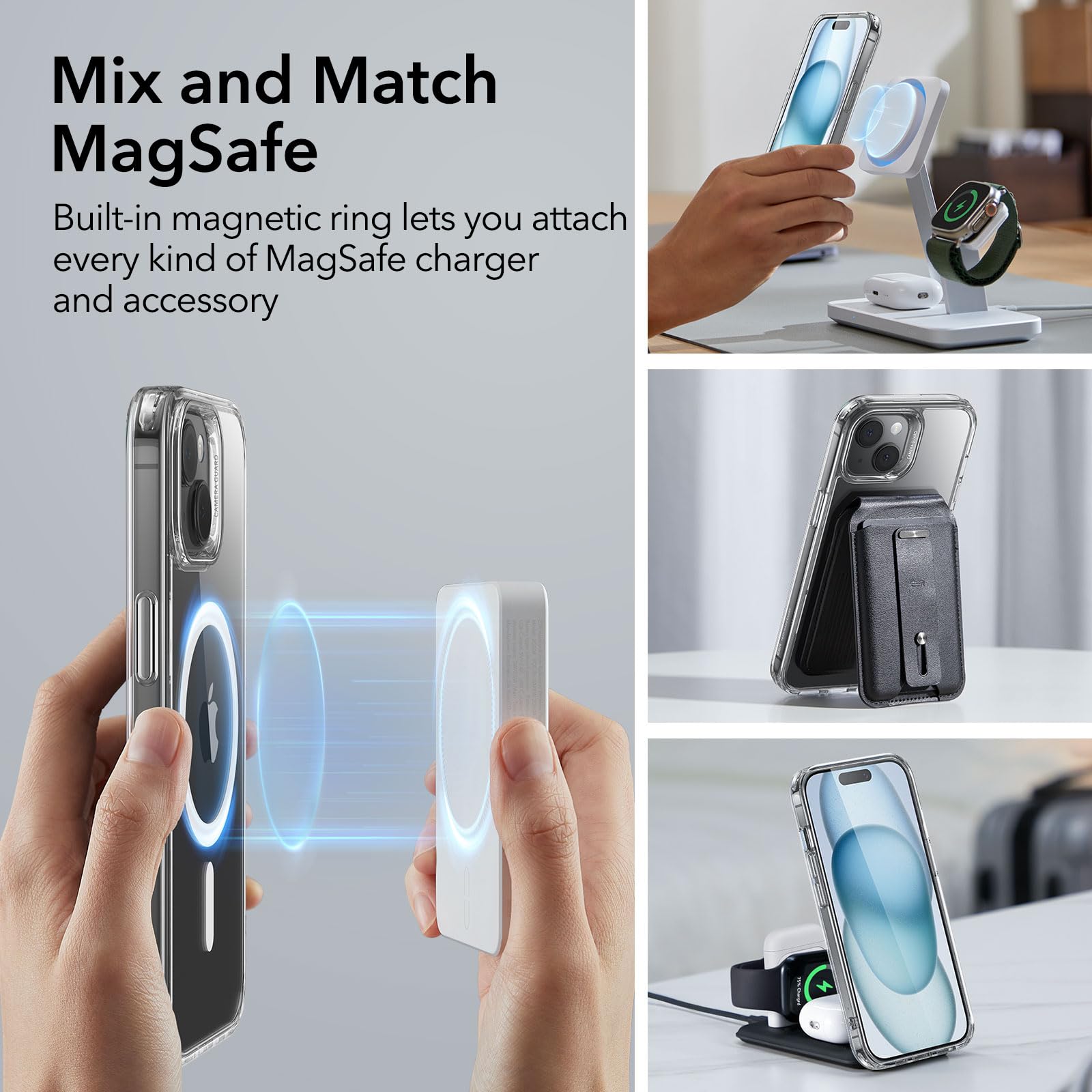 Esr For Iphone 15 Plus Case Set, 1 Tempered Glass Screen Protector, 1 Set Of Lens Protectors, Military Grade Protection, Yellowi