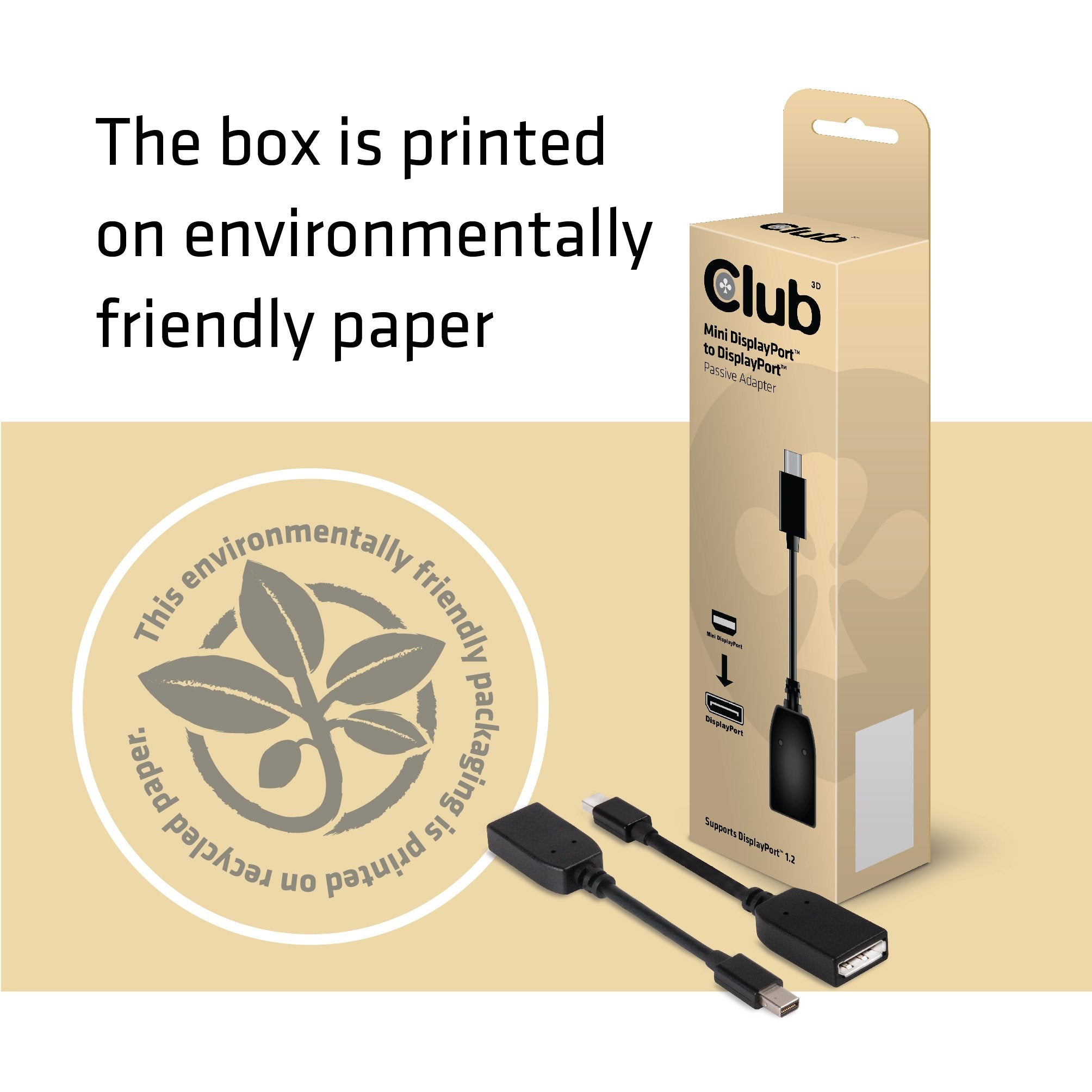 Club3D Ultraav Mini Displayport To Displayport Adapter Cable (Cac 1110), Black