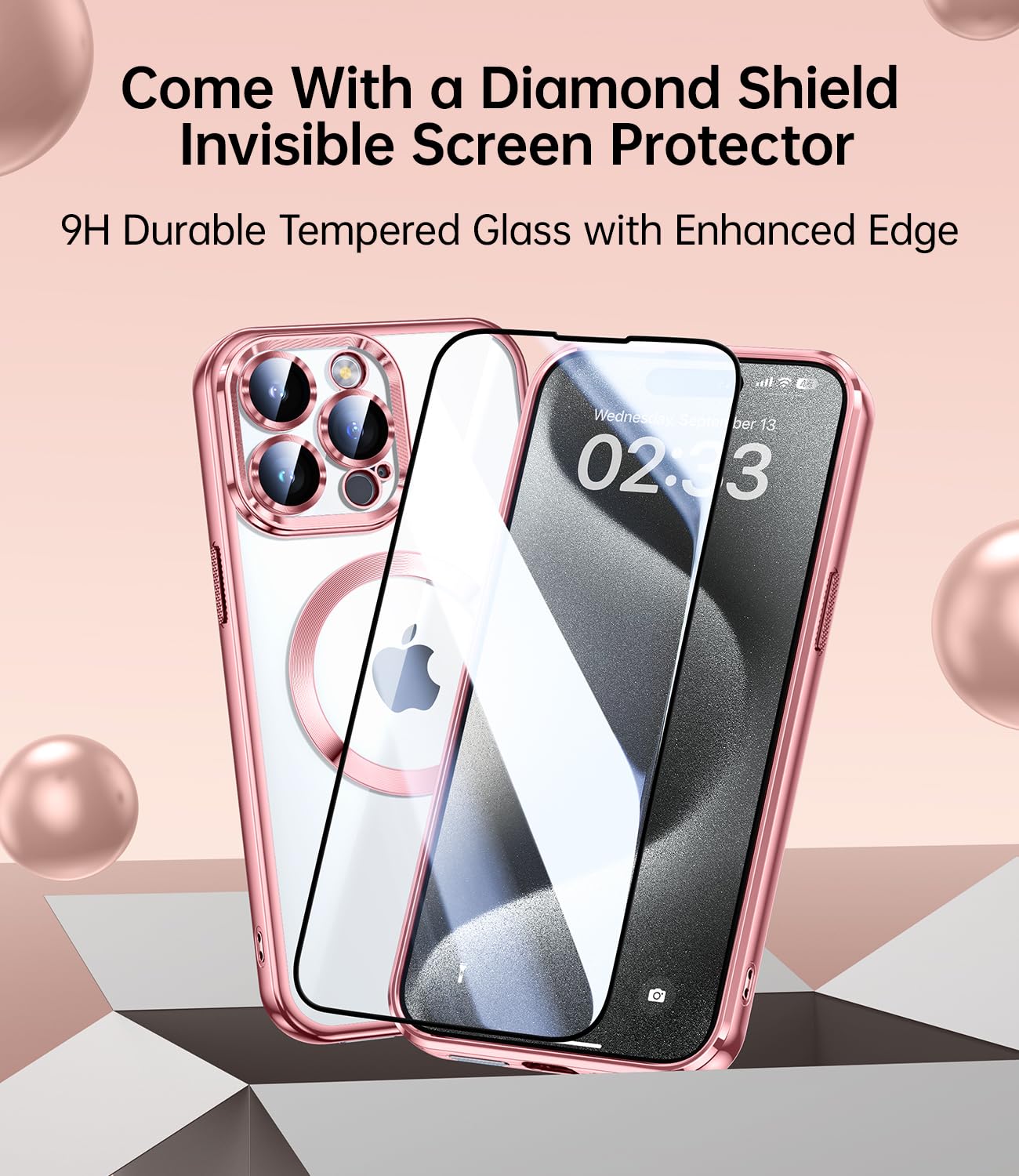 Jueshituo Magnetic Color For Iphone 15 Pro Max Case With Full Camera Protection [No.1 Strong N56 Magnets] [Military Grade Drop P