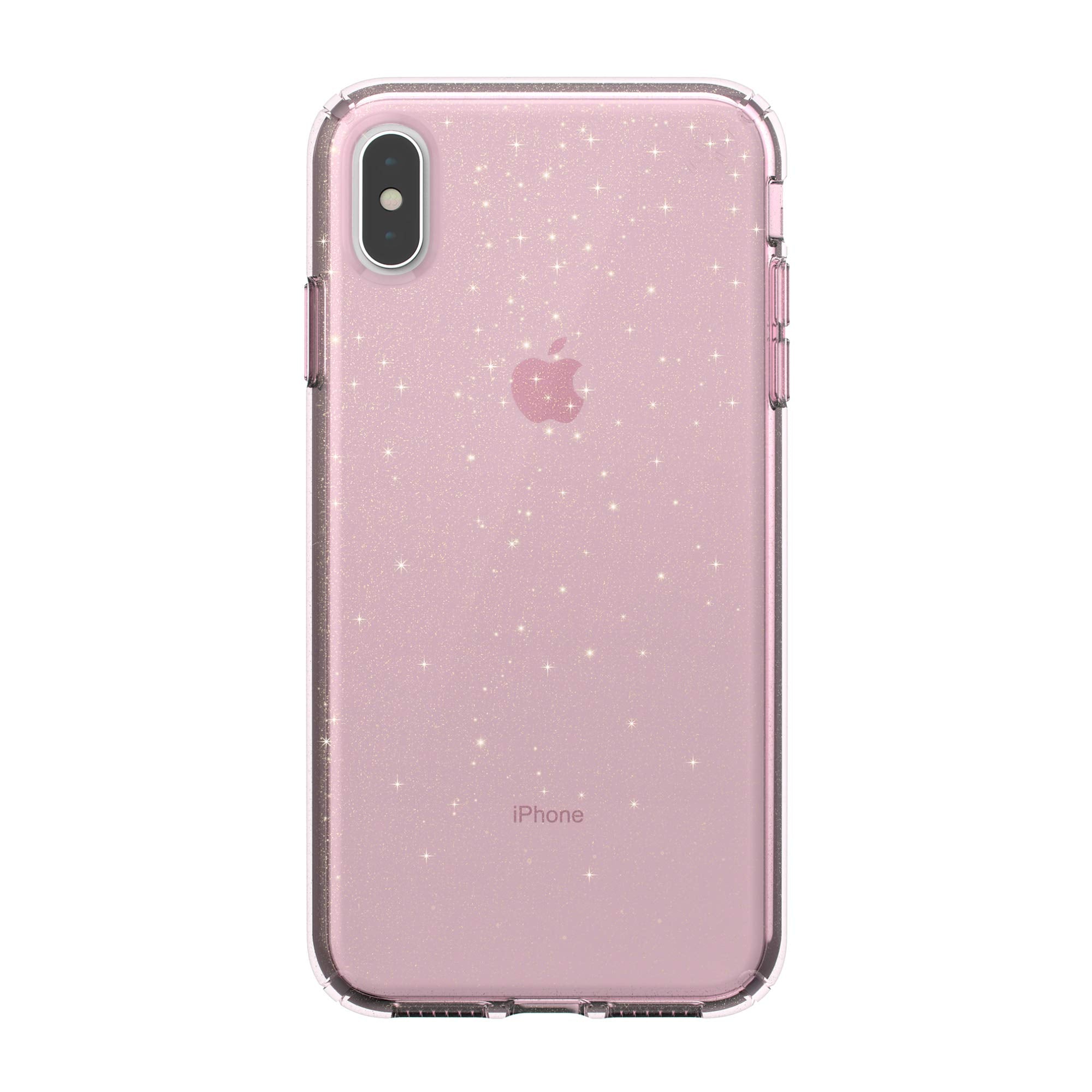 Speck Products Compatible Phone Case For Apple Iphone Xs Max, Presidio Clear + Glitter Case, Bella Pink With Gold Glitter/Bella